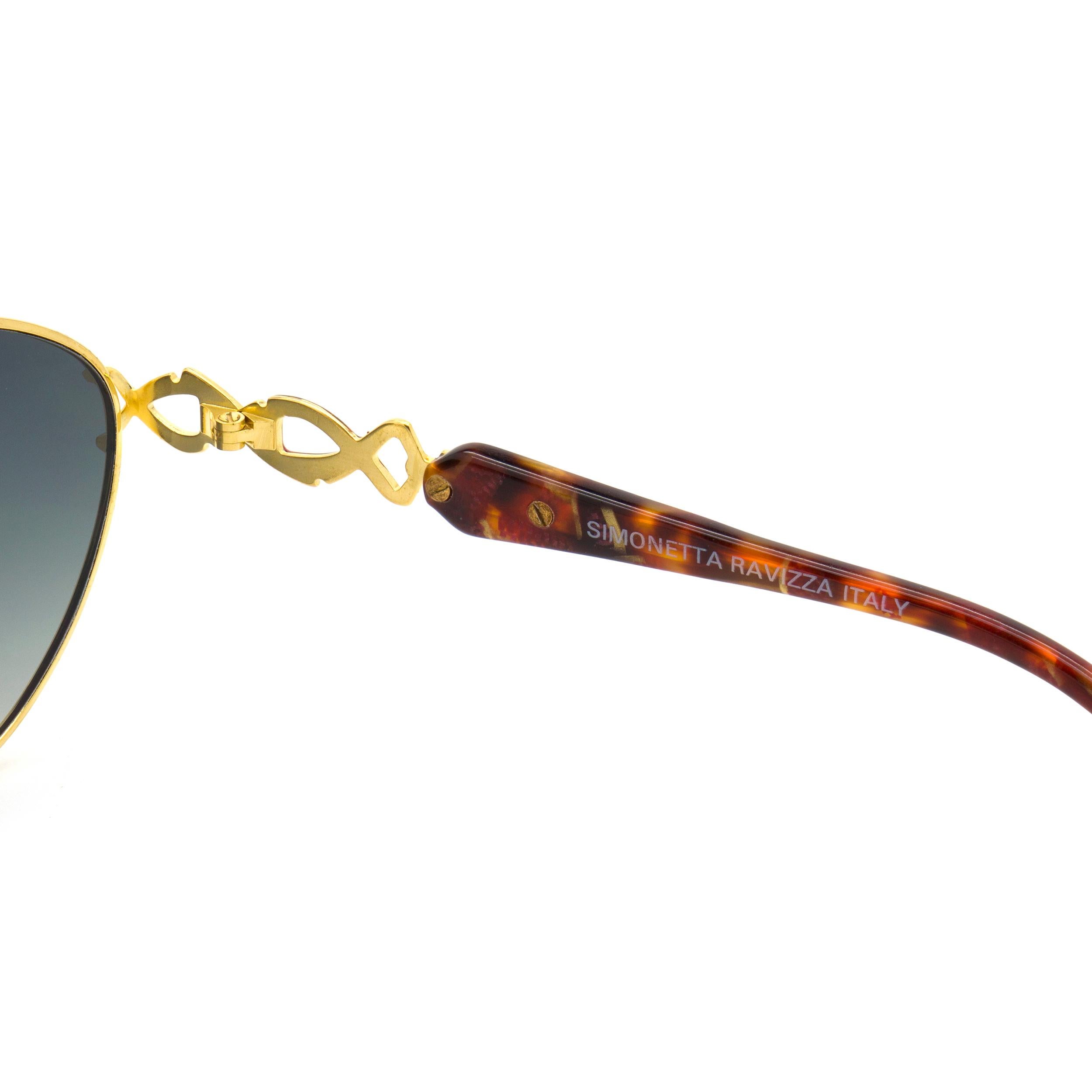 Simonetta Ravizza Vintage Sonnenbrille mit Schmuckelementen im Zustand „Neu“ im Angebot in Santa Clarita, CA