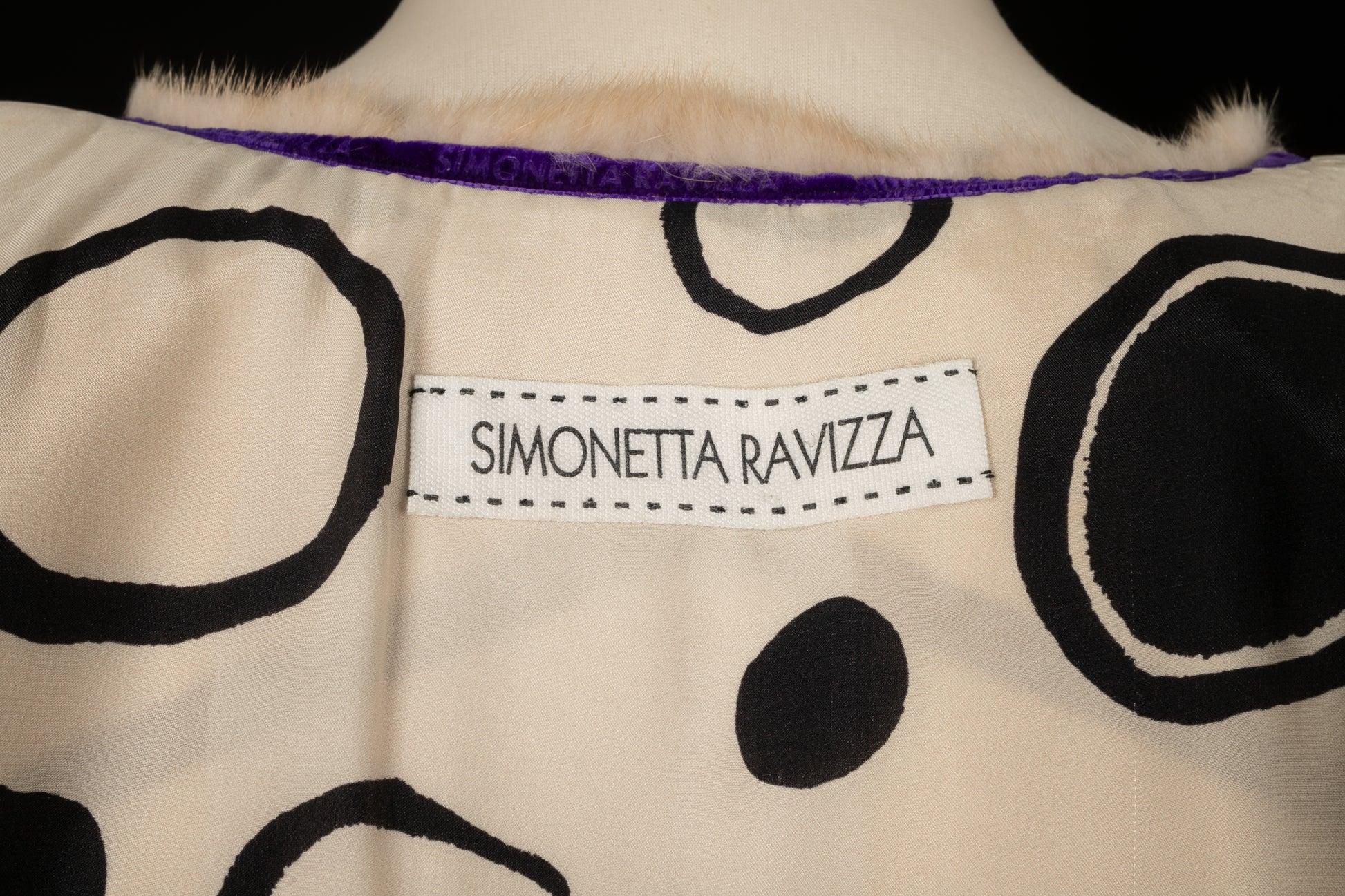 Simonetta Ravizza Cappotto a manica corta in pelliccia di visone lustrato 2