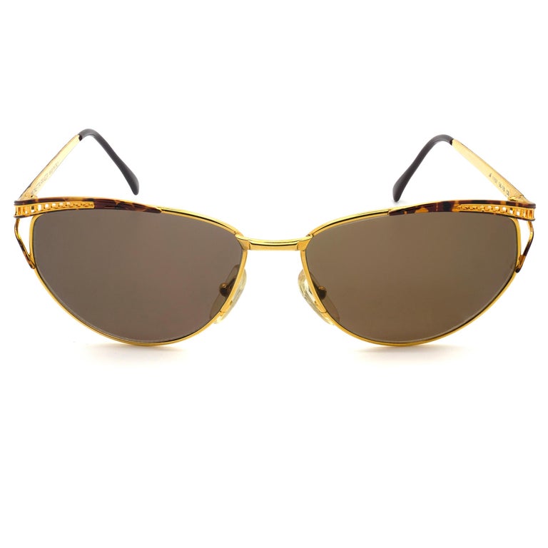 Simonetta Ravizza vintage golden cat eye sunglasses For Sale  display picture 2