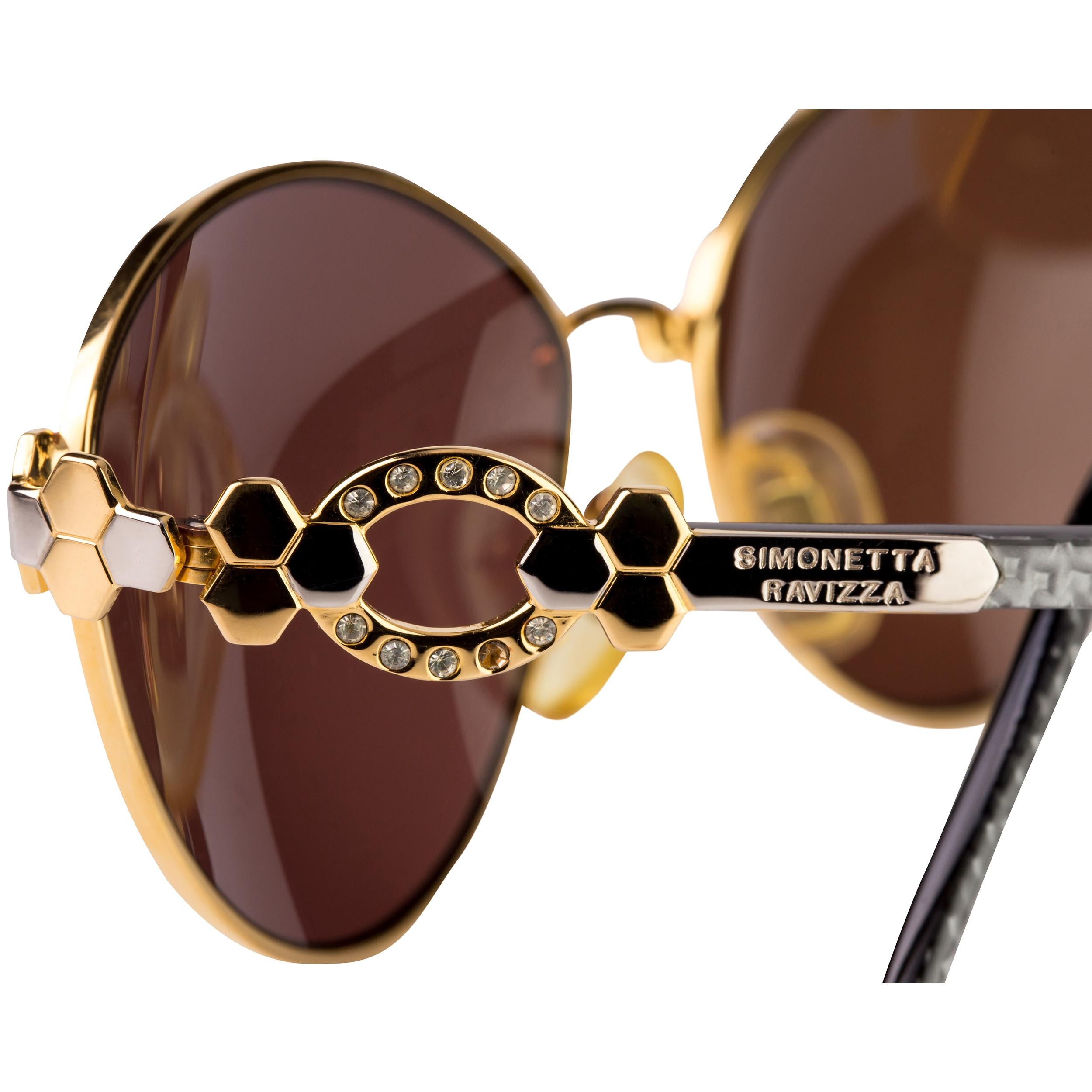 Simonetta Ravizza vintage sunglasses with stones In New Condition For Sale In Santa Clarita, CA