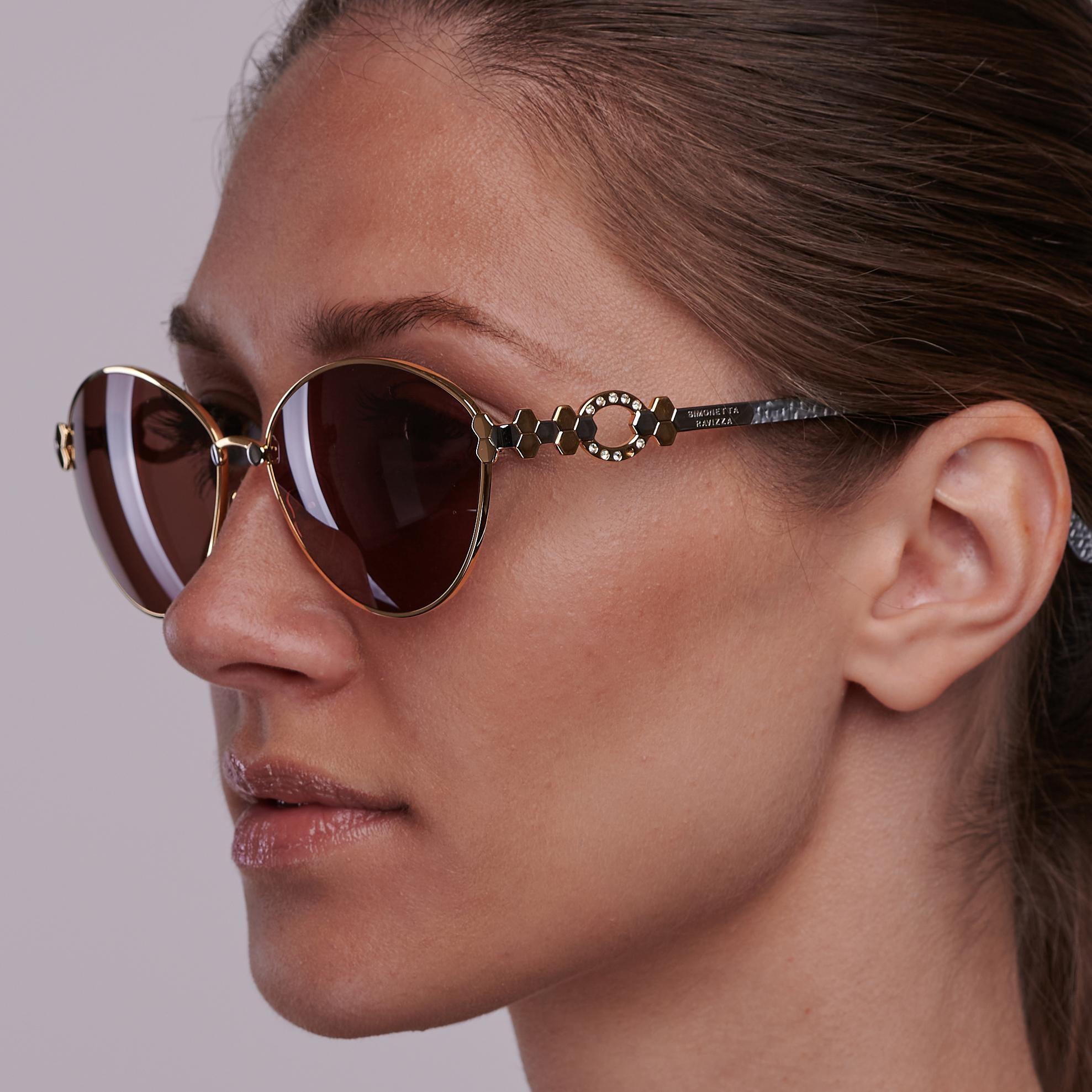 Simonetta Ravizza vintage sunglasses with stones For Sale 2