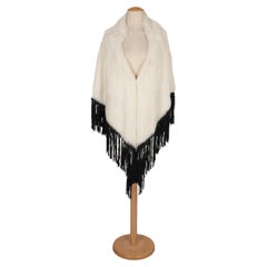 Simonetta Ravizza White Rabbit Fur Shawl