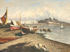 Simonin - Französische Schule 20. Jahrhundert Öl, Boote in der Bucht
