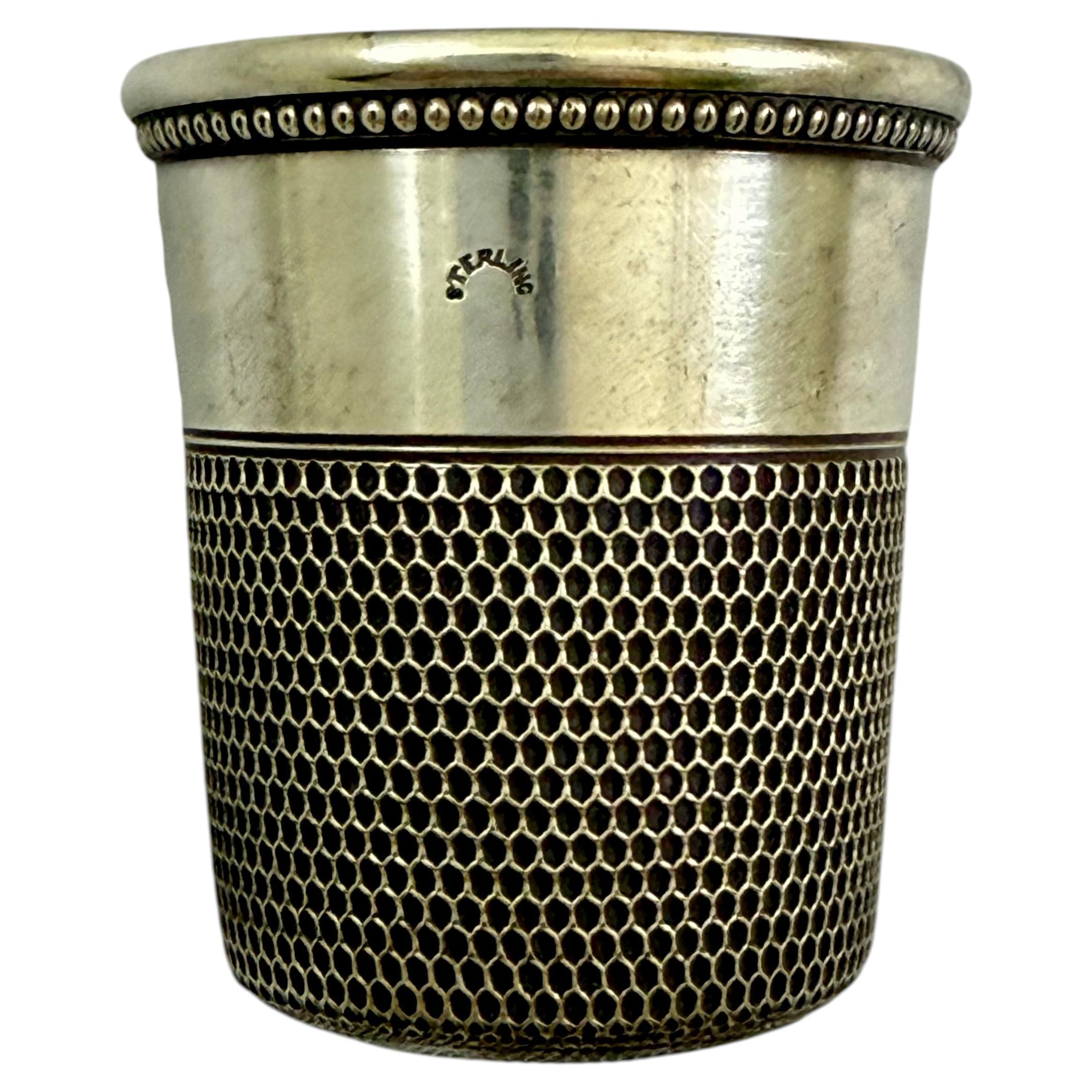 Simons Bros. Sterling Silver Thimble Two oz. Jigger Measure Bar Tool For Sale