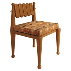 Simorgh III Dining Chair in Walnut with Dedar Upholstery by VandaVee