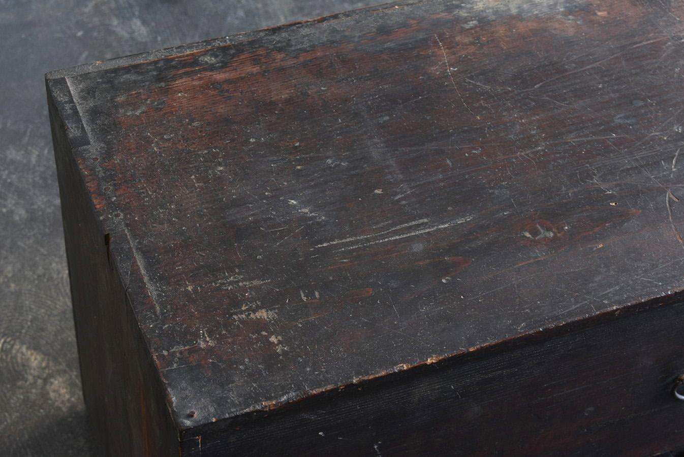 Simple and Cool Japanese Antique Wooden Drawer/1868-1920/Wabi Sabi Drawer Chest 2