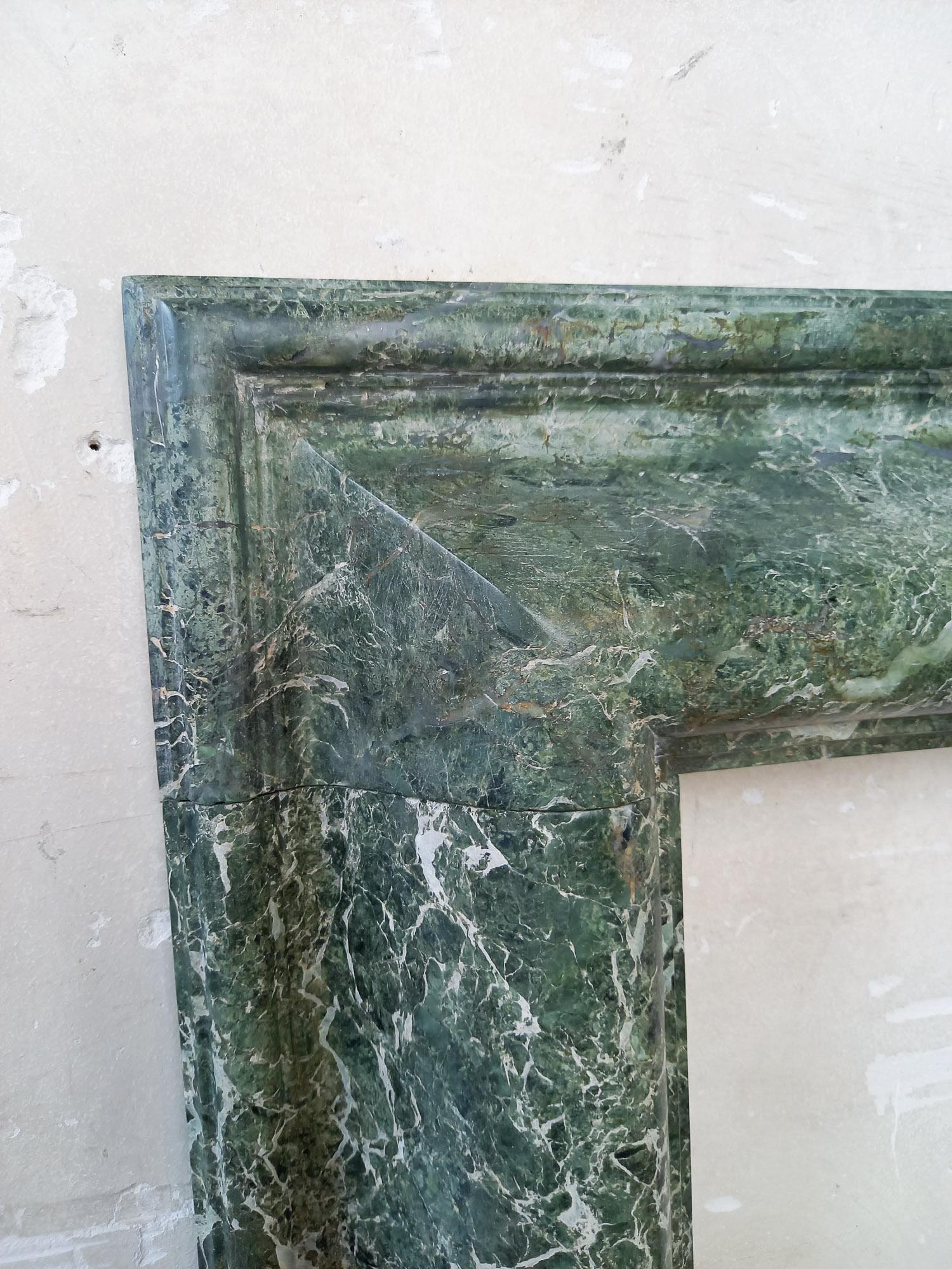 Simple and Elegant Antique Italian Green Marble Fireplace 2