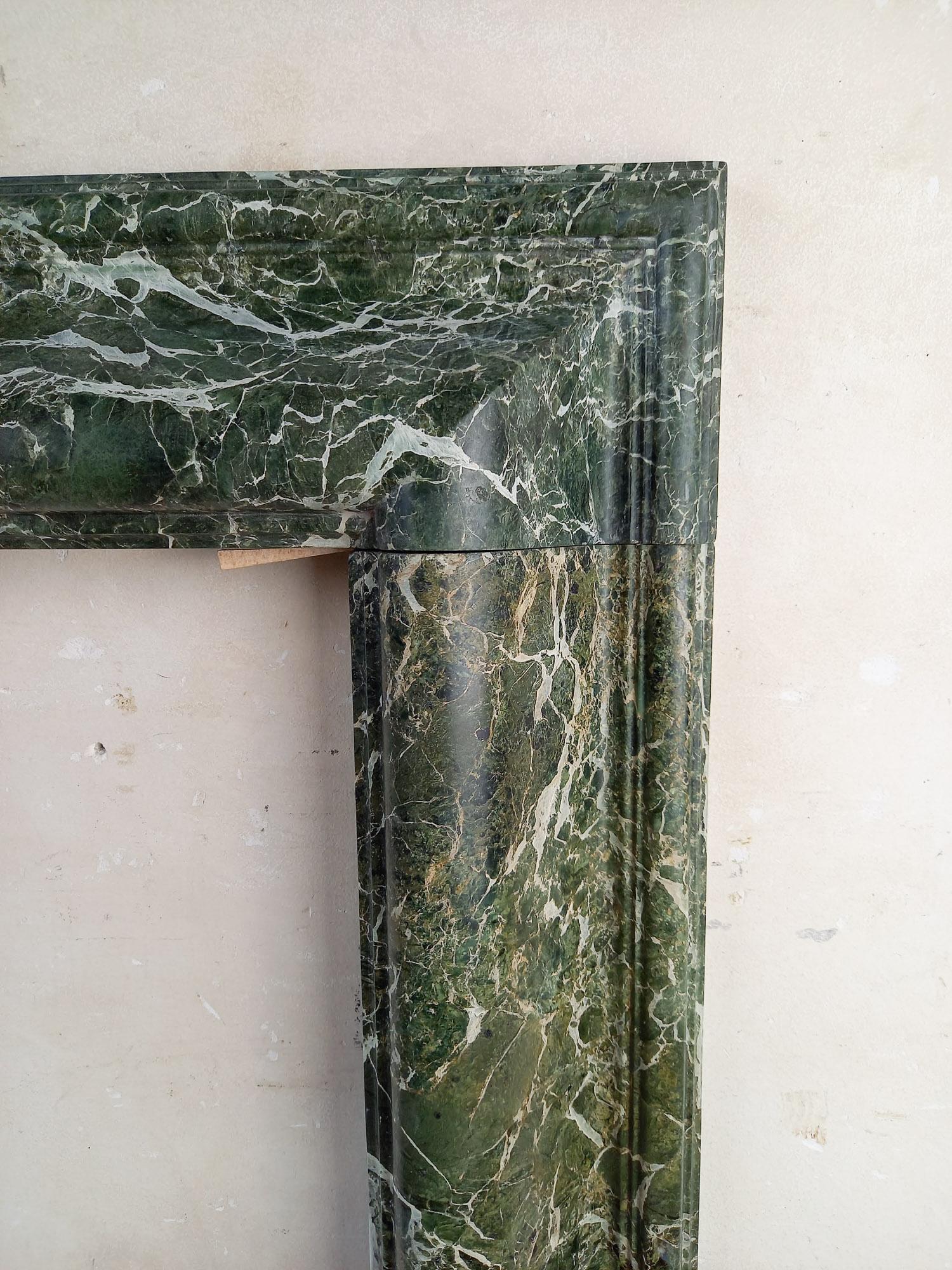 Simple and Elegant Antique Italian Green Marble Fireplace 3