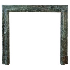 Simple and Elegant Antique Italian Green Marble Fireplace