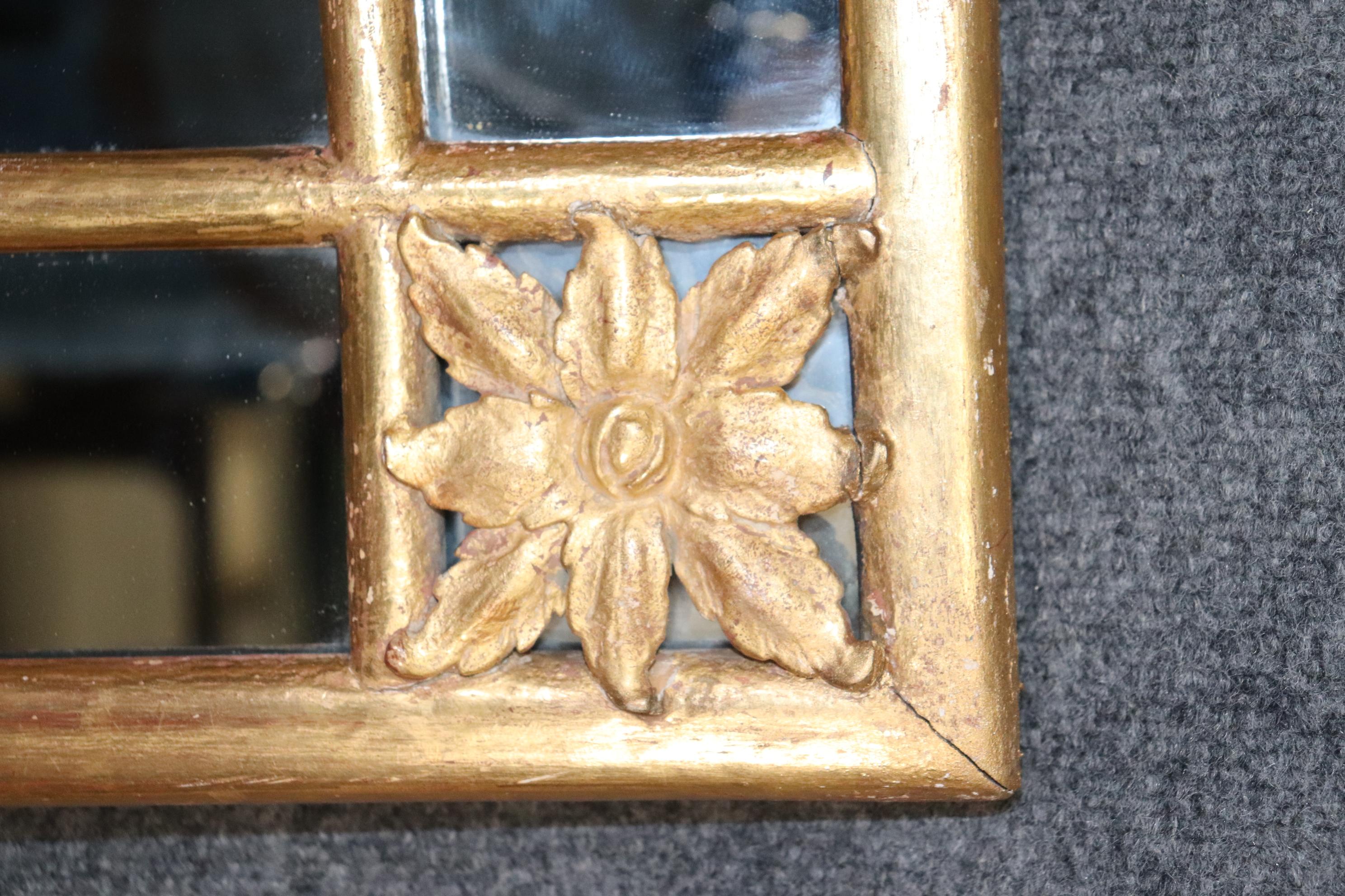 Simple and Elegant Gilded Carved Wood French Directoire Wall Mirror, Circa 1940 For Sale 1