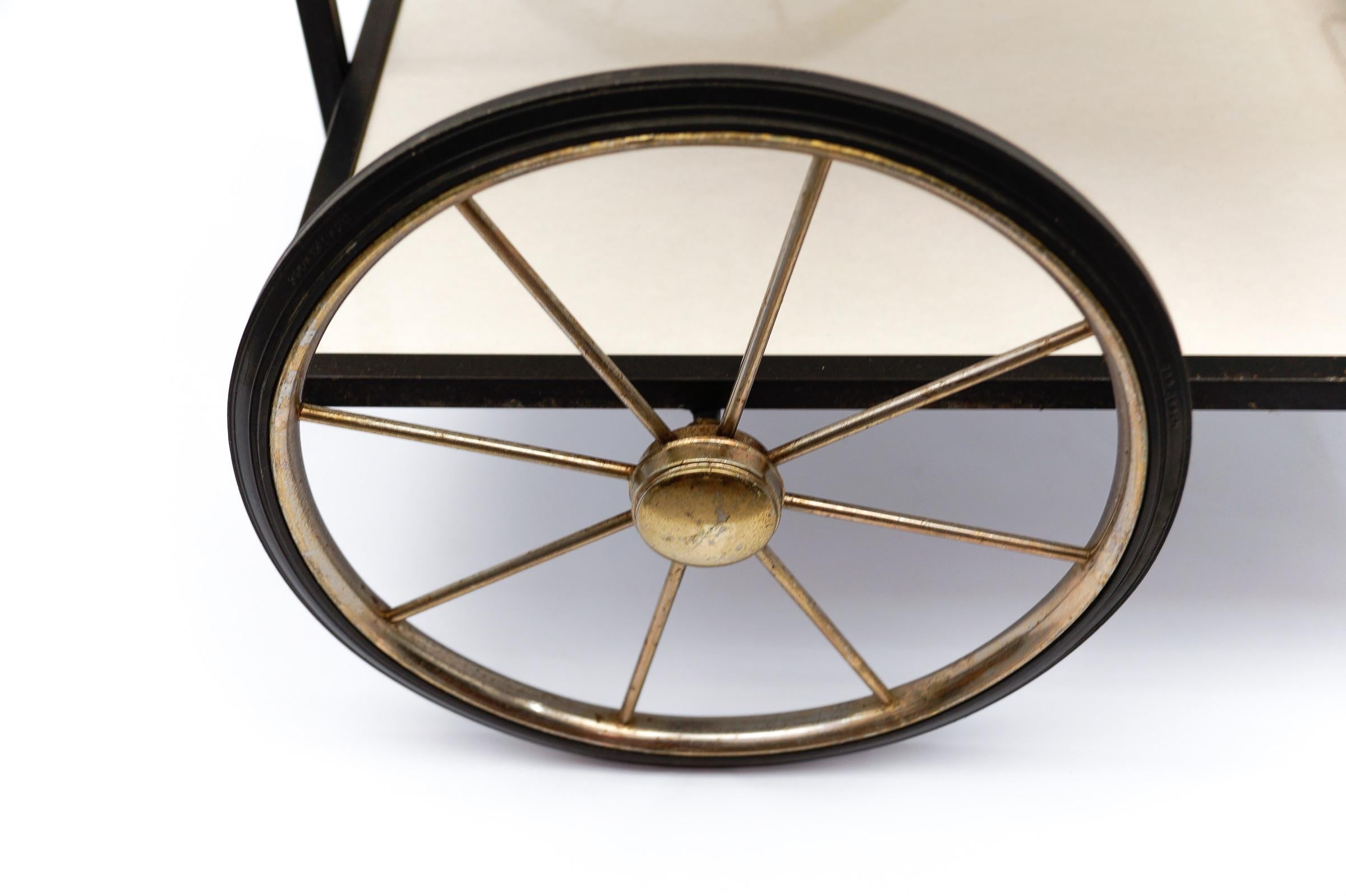 Simple and elegant metal bar cart serving trolley, 