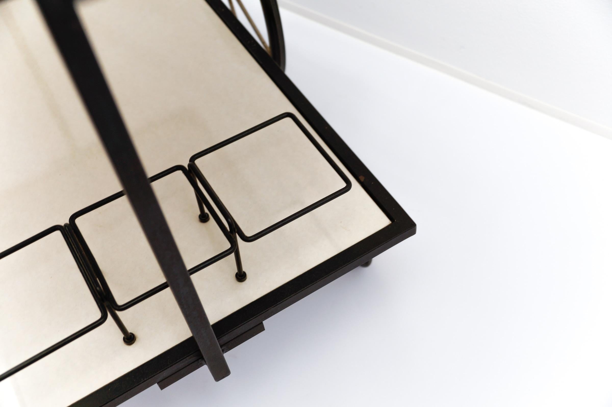 Simple and elegant metal bar cart serving trolley, 