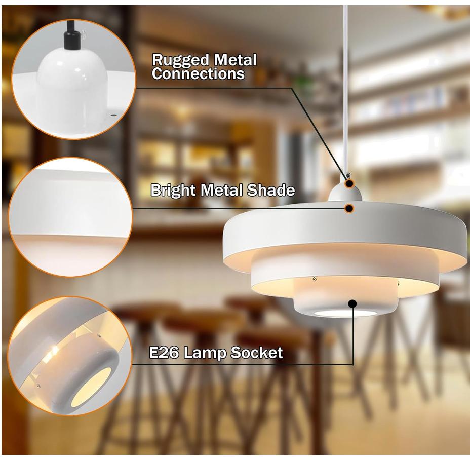 Simple and Sleek Modern Organic Nordic Style Metal Pendant Light In New Condition In Philadelphia, PA