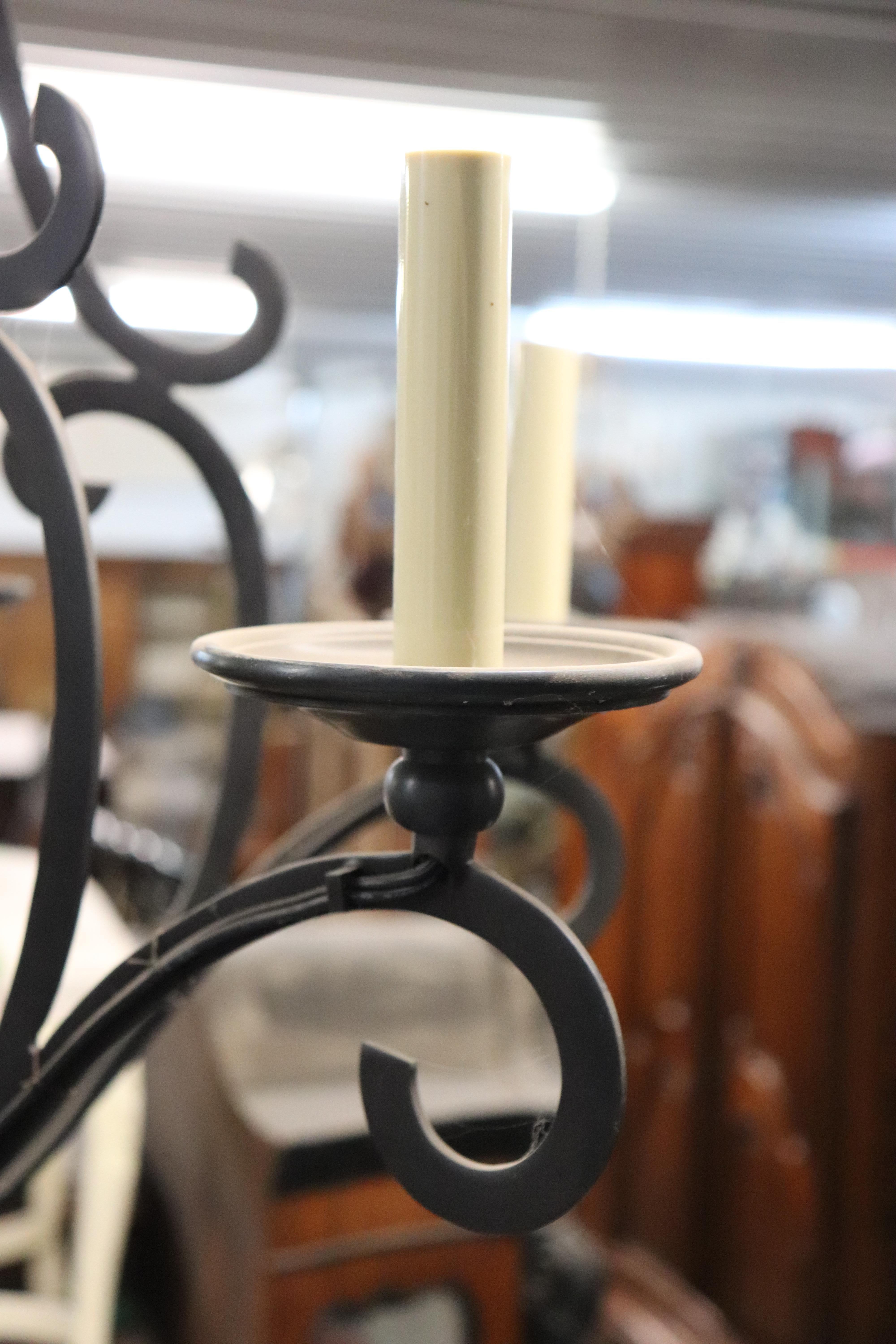 Spanish Colonial Simple and Sophisticated Wrought Iron 6 Light Spanish Colonia Style Chandelier