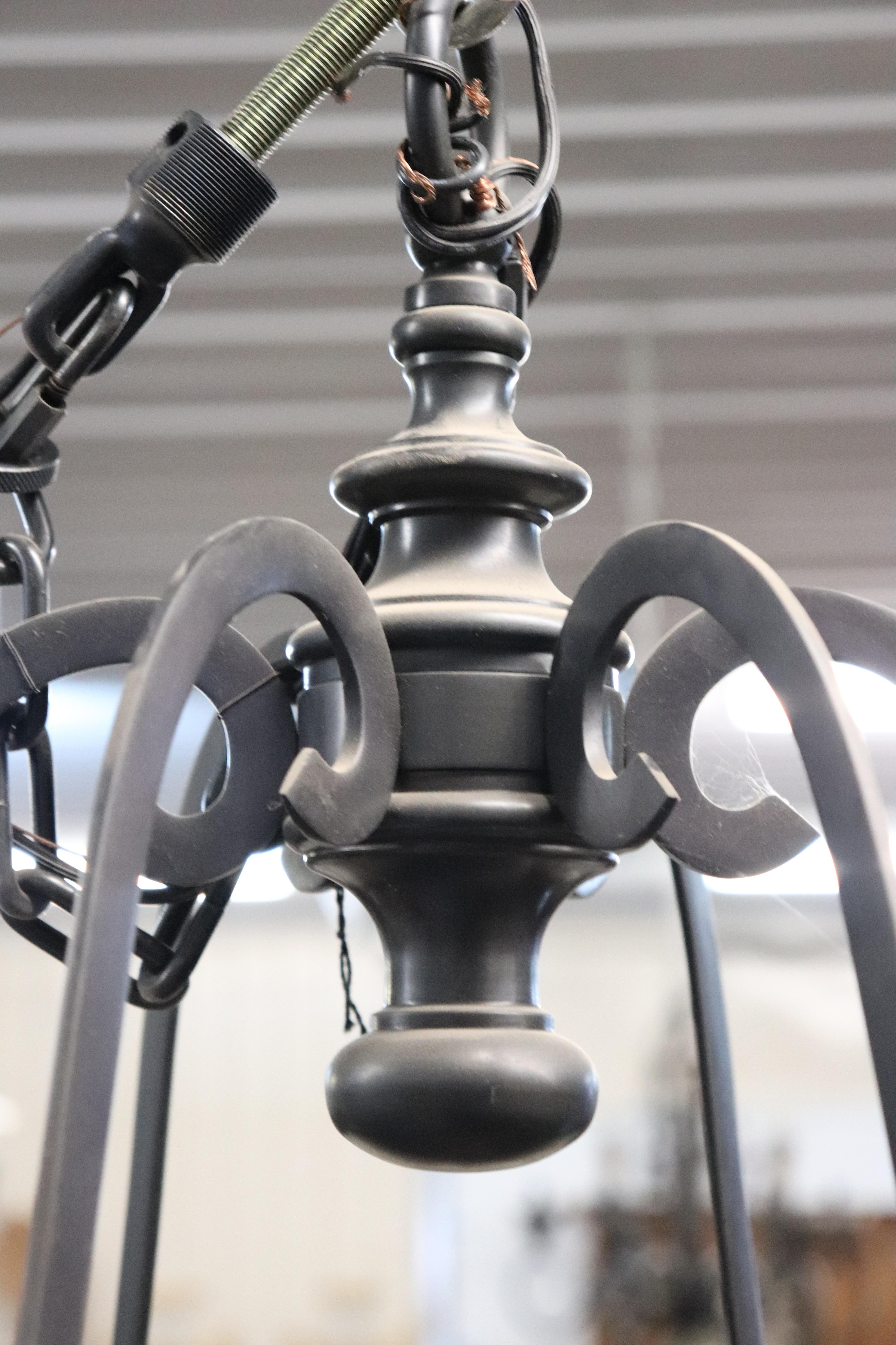 European Simple and Sophisticated Wrought Iron 6 Light Spanish Colonia Style Chandelier