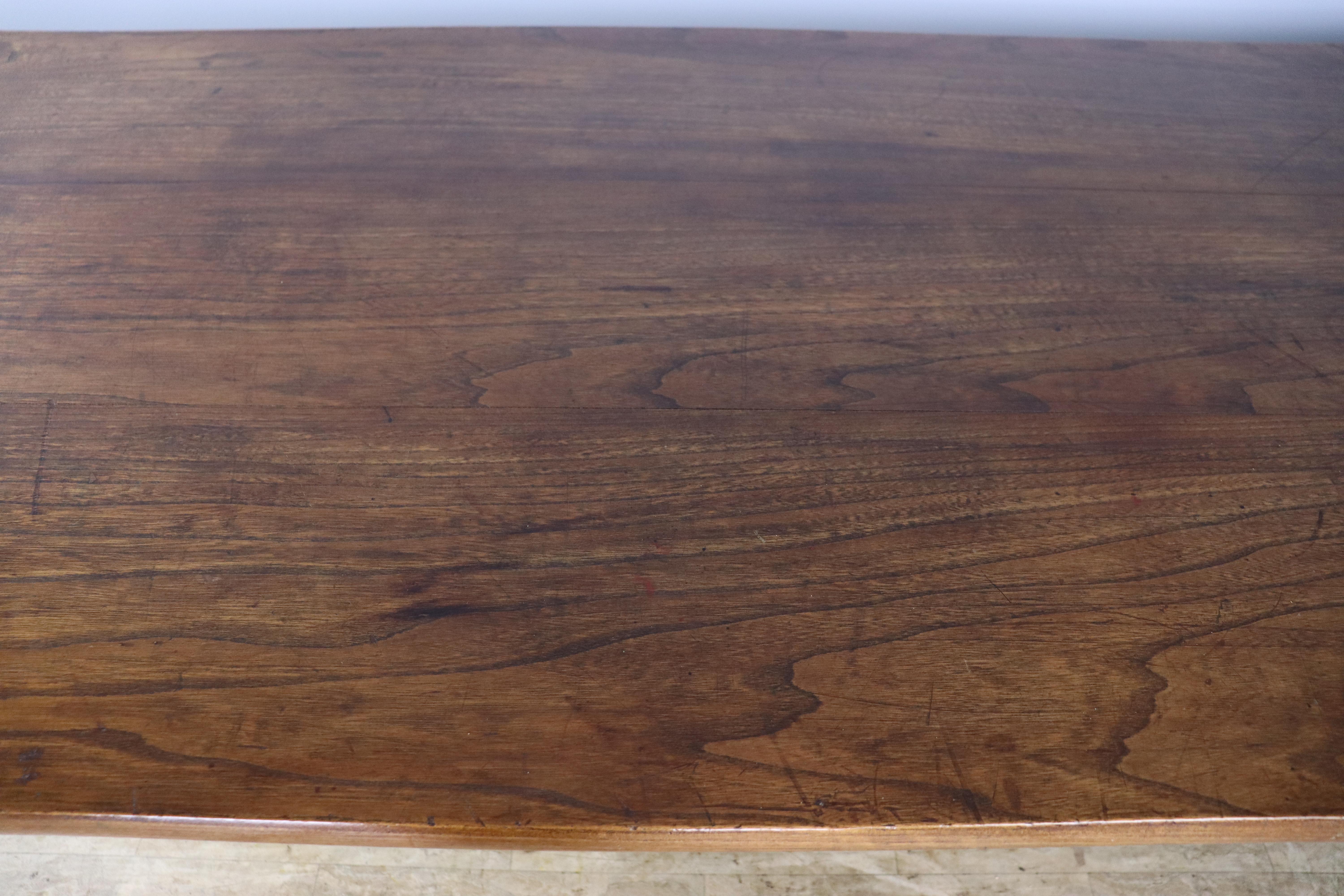 Simple Antique Elm Farm Table For Sale 4