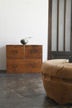 Simple antique Japanese wooden drawer / 1868-1920 / Meiji-Taisho period