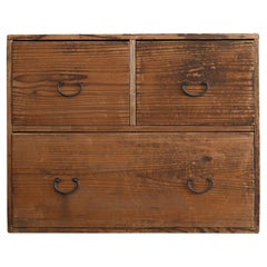 Tiroir japonais antique simple en bois / 1868-1920 / Période Meiji-Taisho