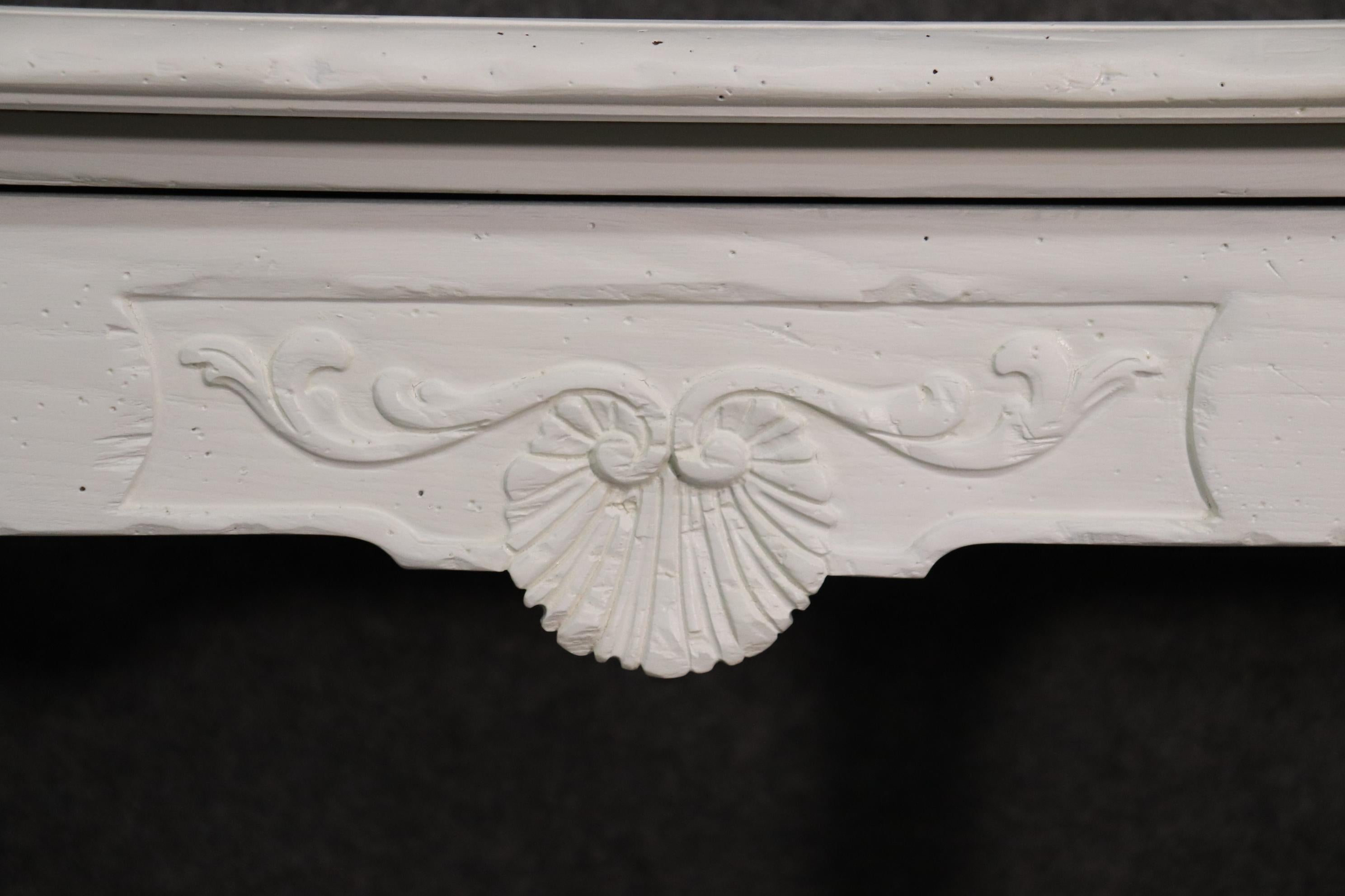 Simple Baker Furniture Swedish Style White Distressed Console Table 3