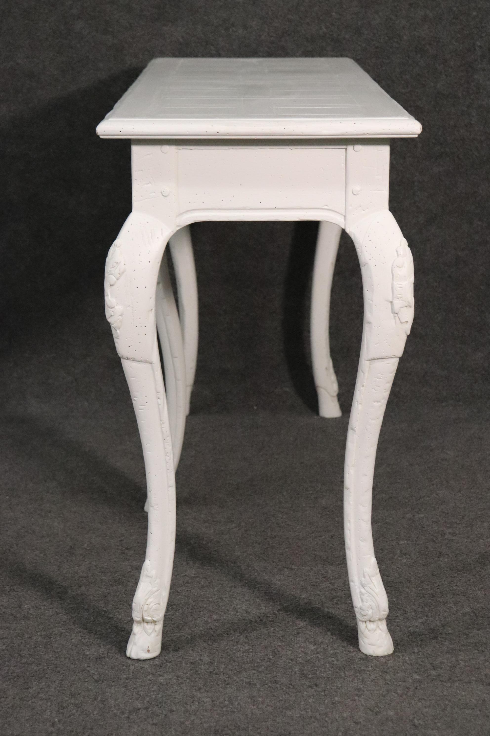 white company console table