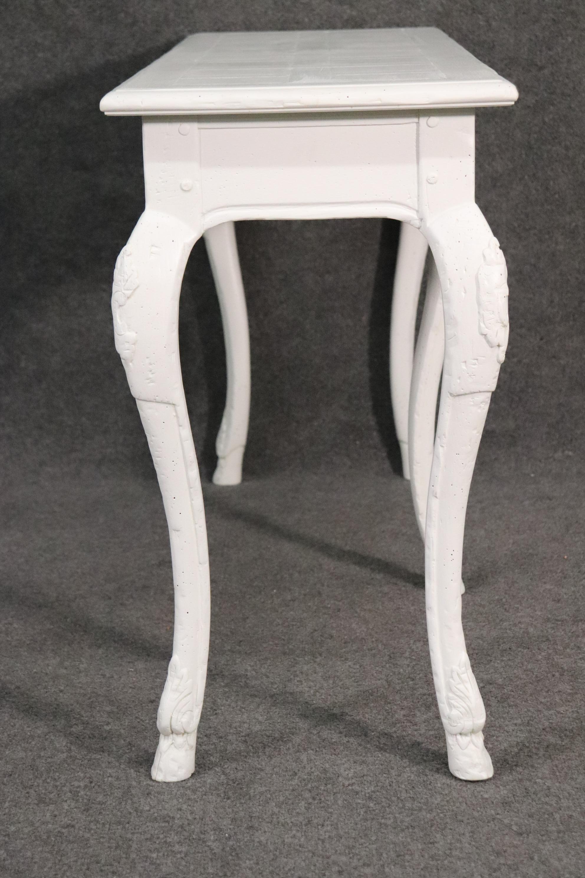 American Simple Baker Furniture Swedish Style White Distressed Console Table