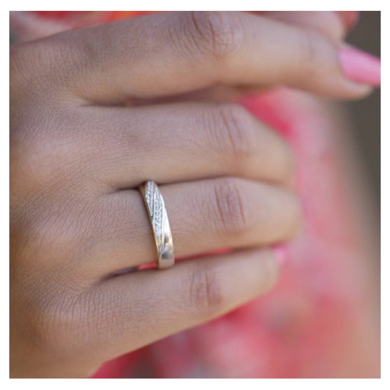 Simple Band Ring 925 Sterling Silver Moissanite Ring For Women Birthday Gift.