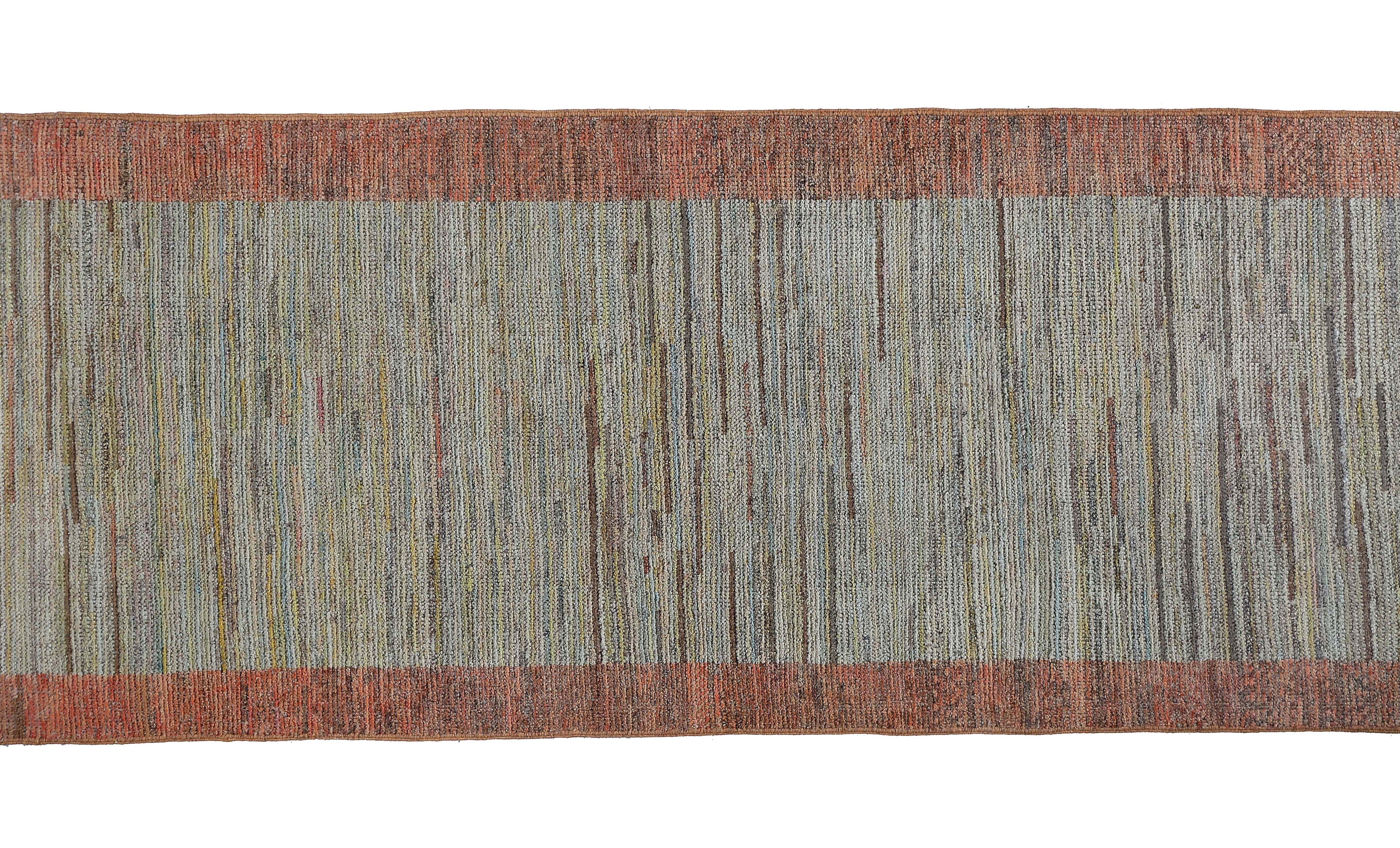 Afghanistan Oushak-Läufer Oushak Circa 1990 - Wolle Elfenbein Orange Design - 95493 im Angebot 1