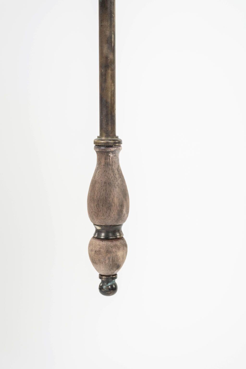 Edwardian Simple Brass Two-Light Chandelier Pendant