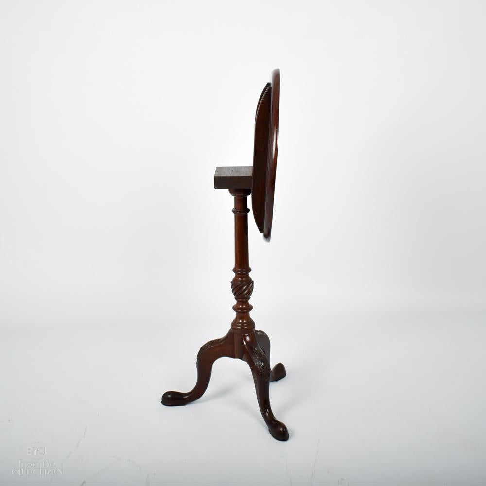 Carved Simple Circular Tilt Top Occasional Table Circa, 1770 For Sale