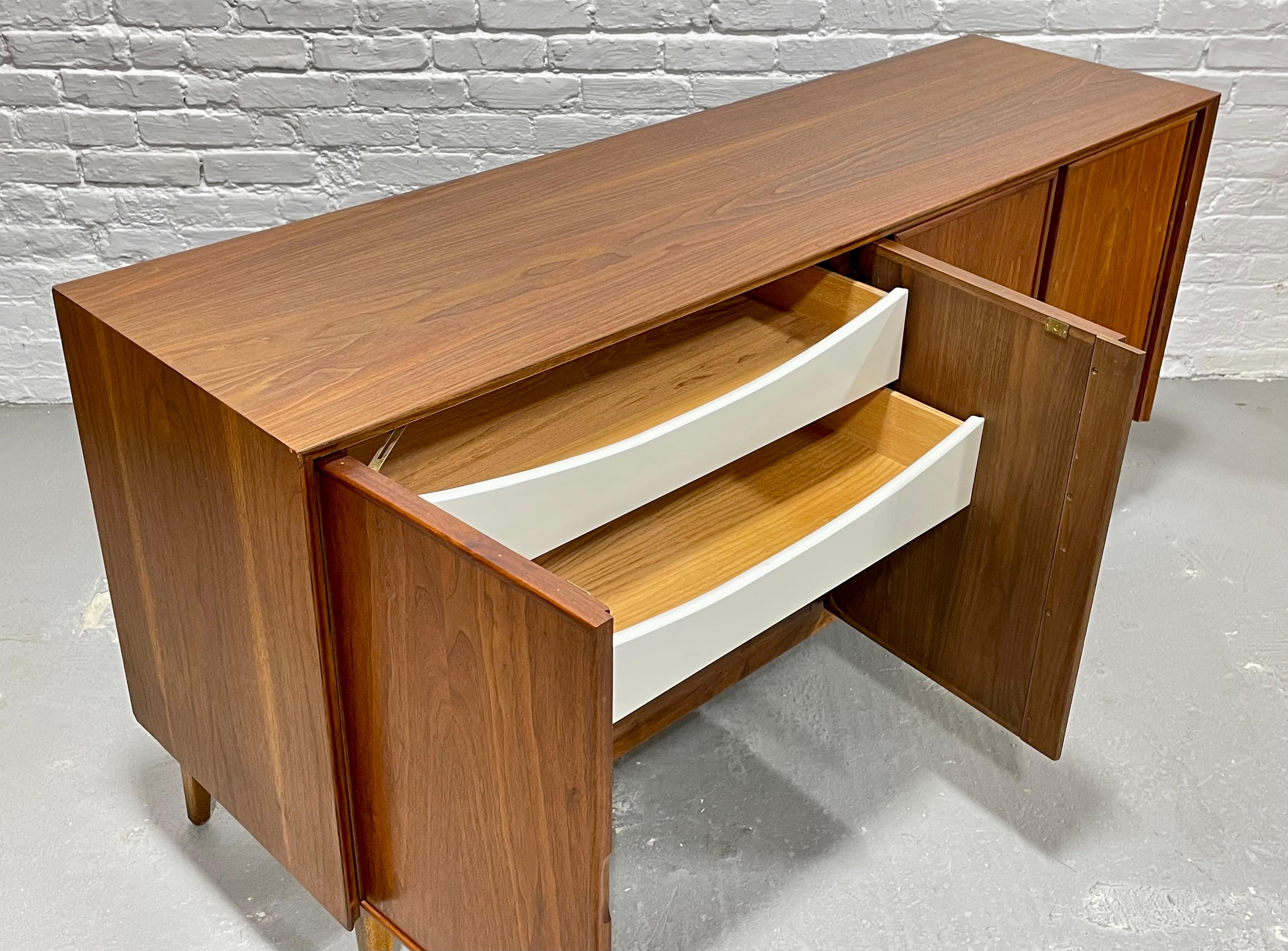 Simple + Classic Walnut Mid-Century Modern Credenza by American of Martinsville For Sale 5