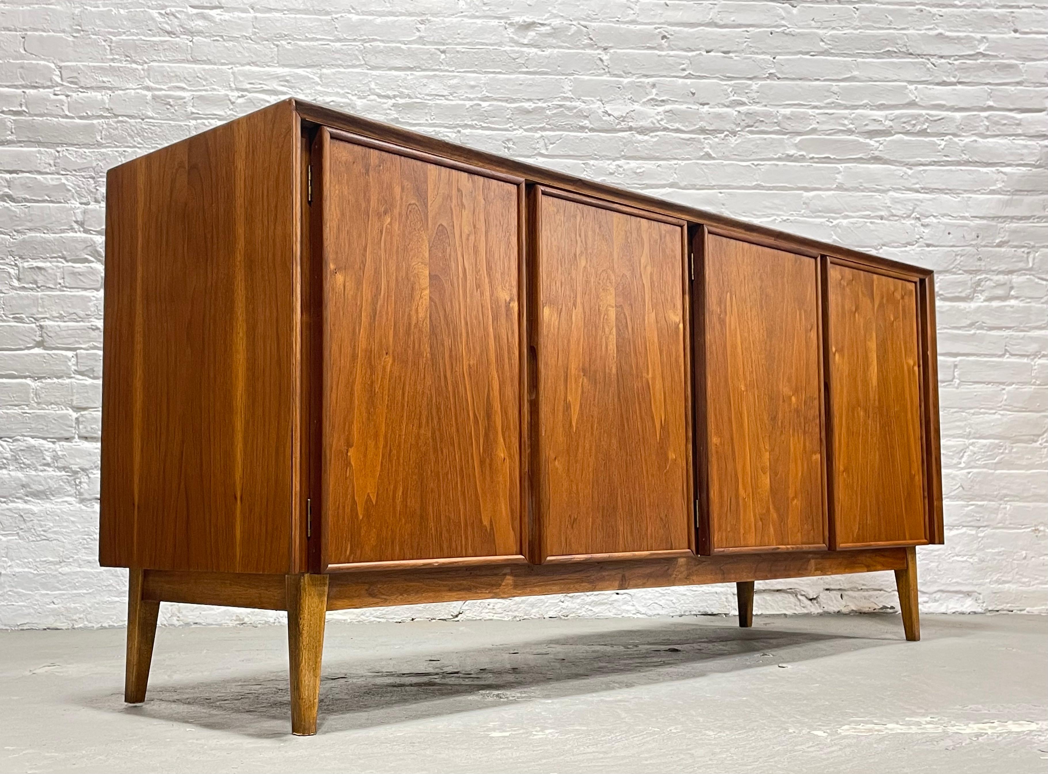 Simple + Classic Walnut Mid-Century Modern Credenza by American of Martinsville For Sale 7
