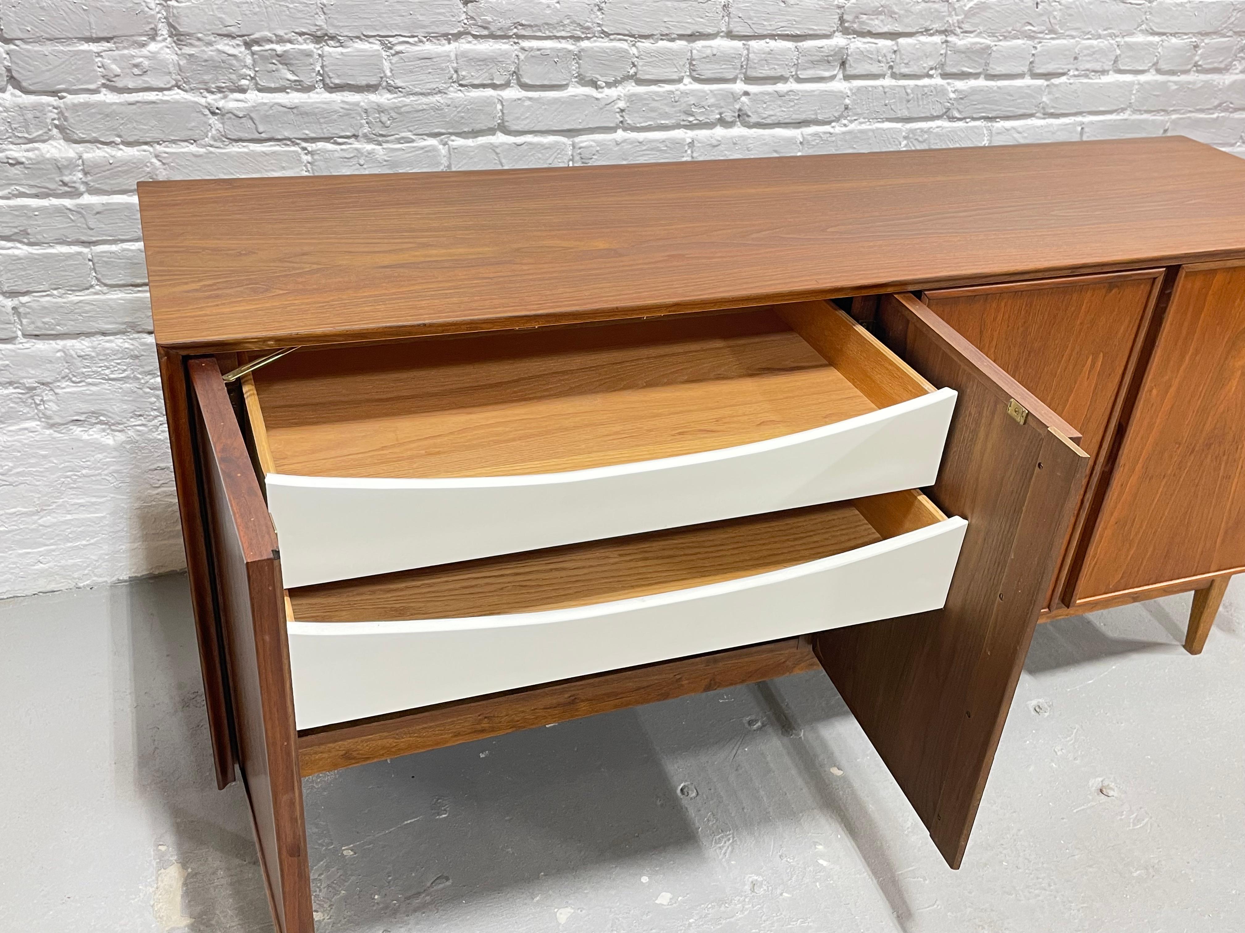 Mid-20th Century Simple + Classic Walnut Mid-Century Modern Credenza by American of Martinsville For Sale