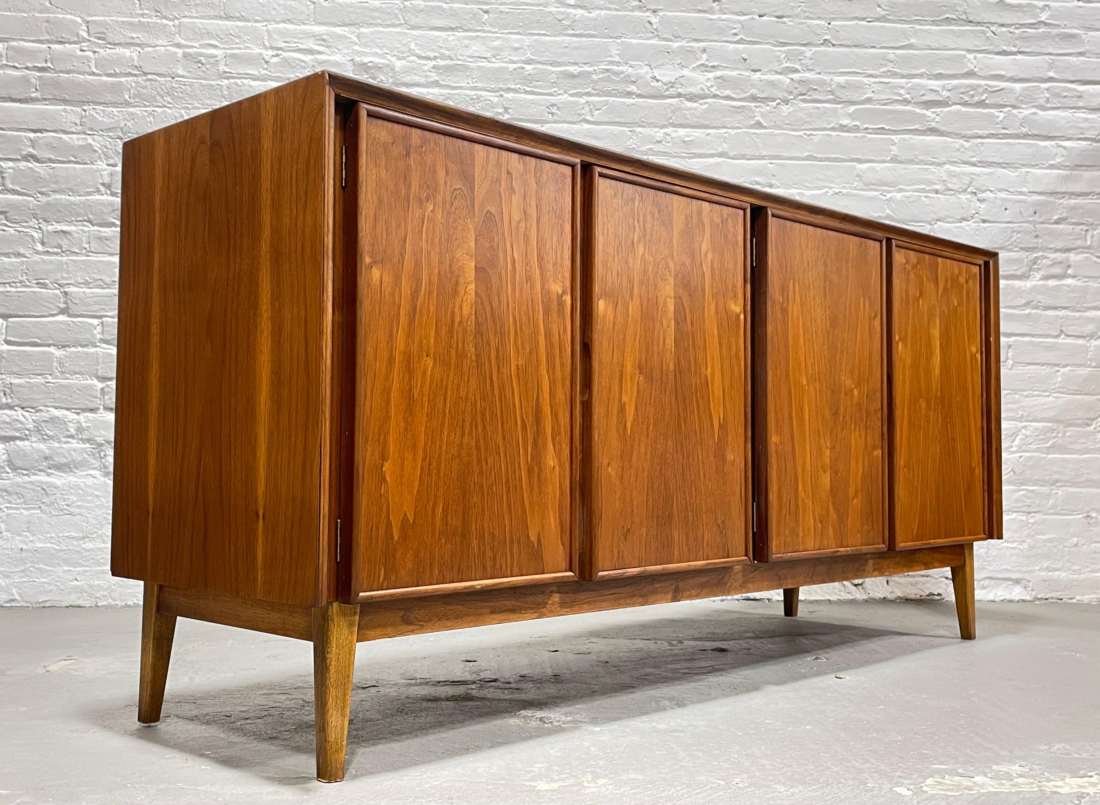 Simple + Classic Walnut Mid-Century Modern Credenza by American of Martinsville For Sale 1