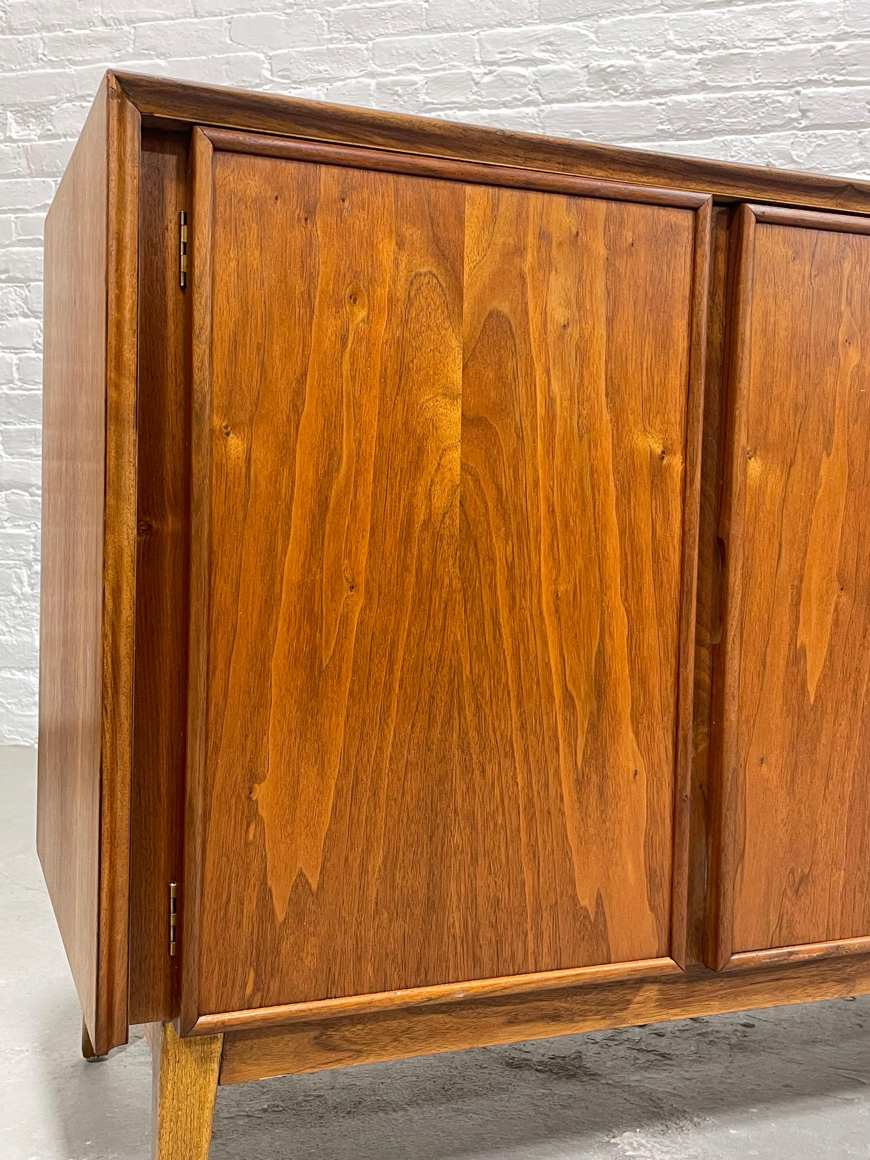 Simple + Classic Walnut Mid-Century Modern Credenza by American of Martinsville For Sale 3