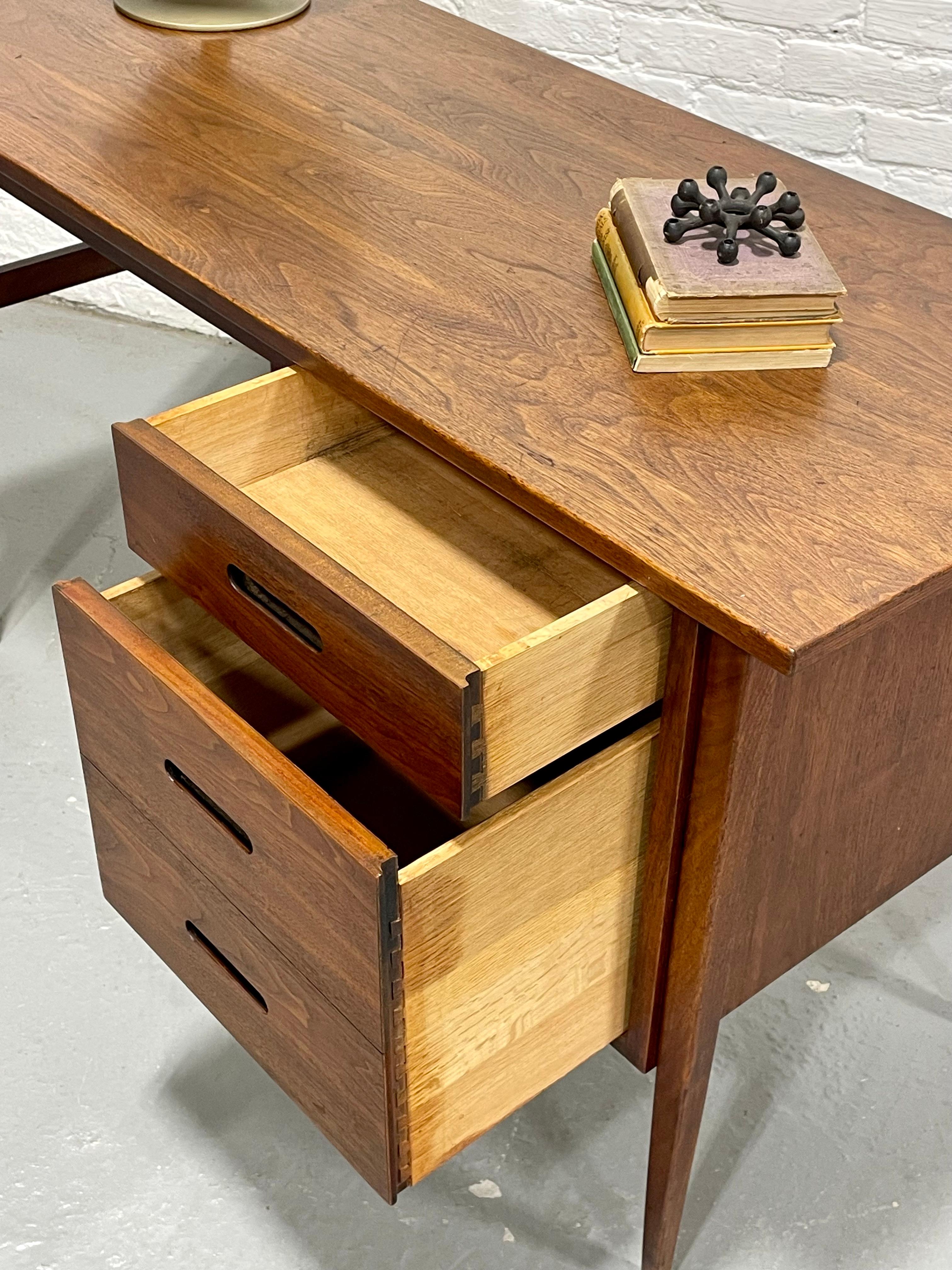 Simple + Clean Mid Century MODERN WALNUT DESK, 1960's 4