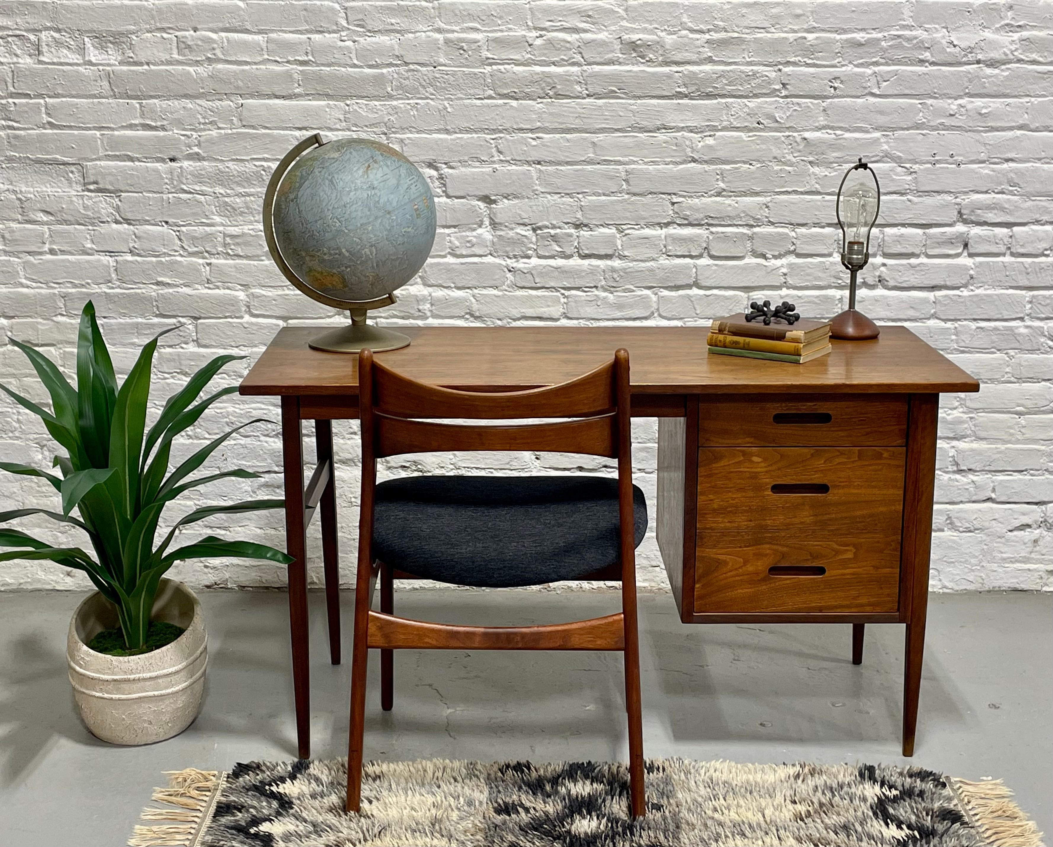 Mid-Century Modern Simple + Clean Mid Century MODERN WALNUT DESK, 1960's