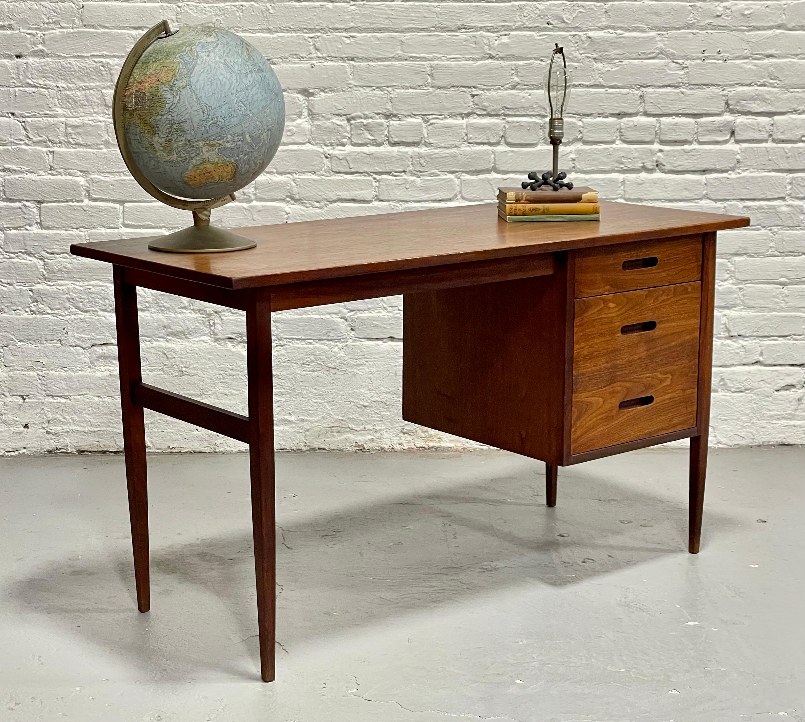 Mid-20th Century Simple + Clean Mid Century MODERN WALNUT DESK, 1960's