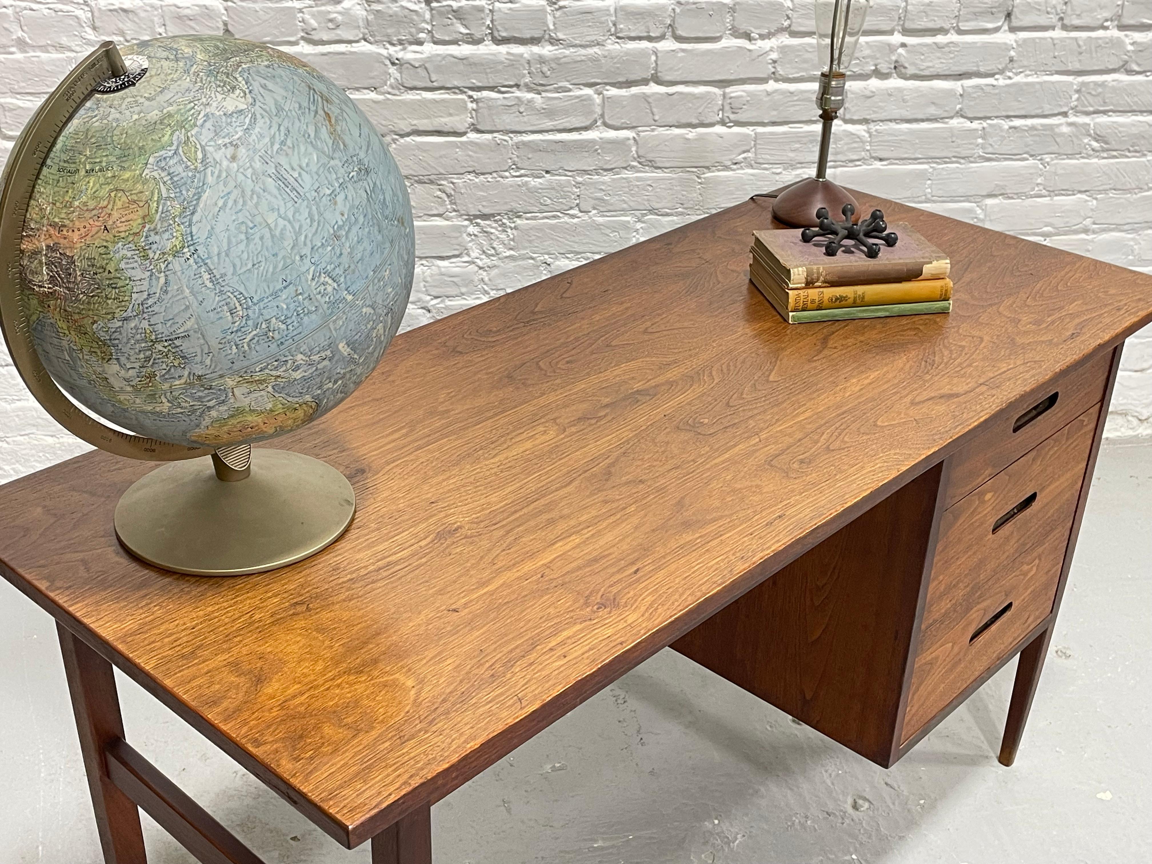 Walnut Simple + Clean Mid Century MODERN WALNUT DESK, 1960's