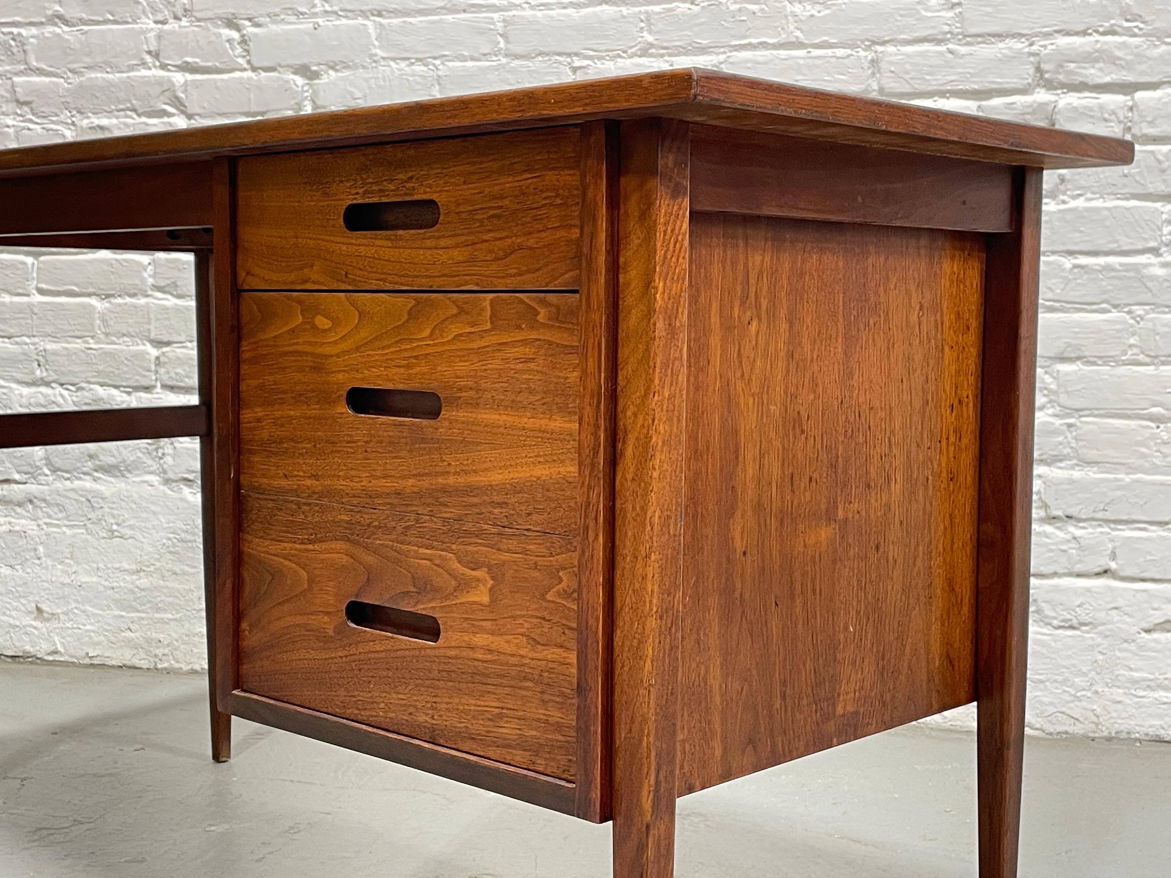 Simple + Clean Mid Century MODERN WALNUT DESK, 1960's 1