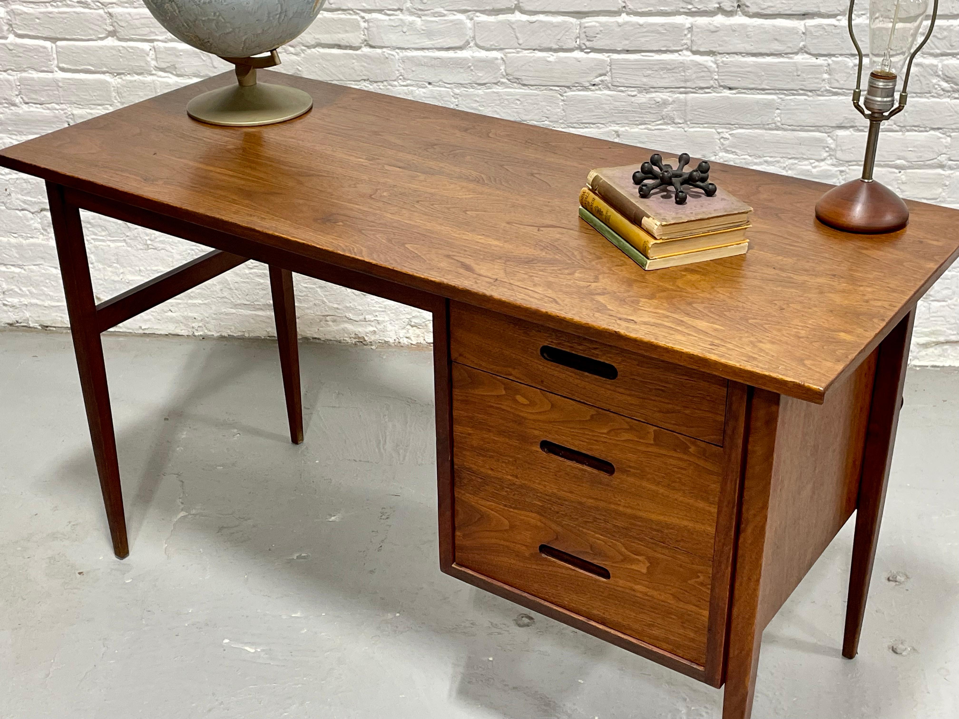 Simple + Clean Mid Century MODERN WALNUT DESK, 1960's 2