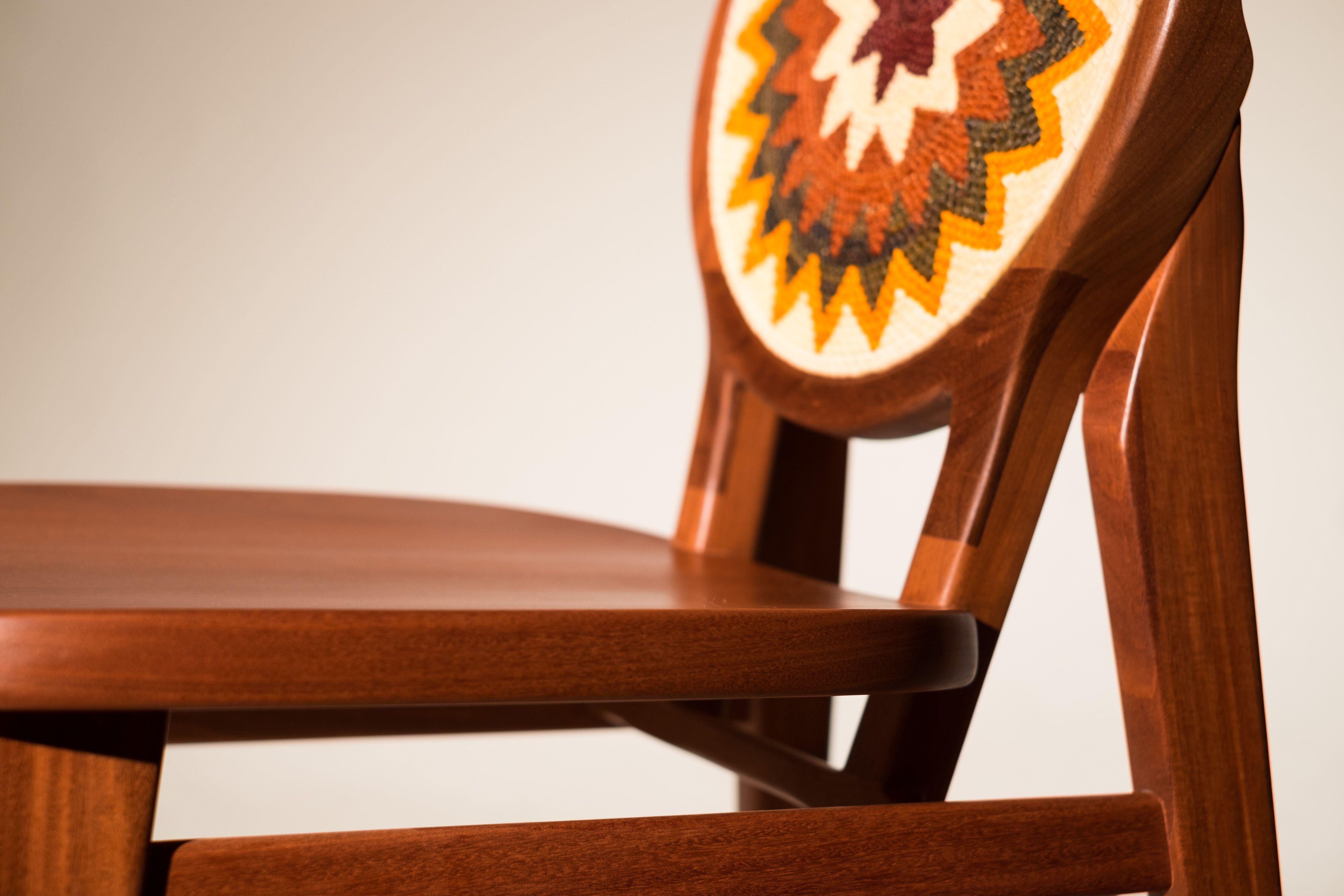 Brazilian Cocar Chair, without headdress in Cabreúva wood - With artisans from Brazil