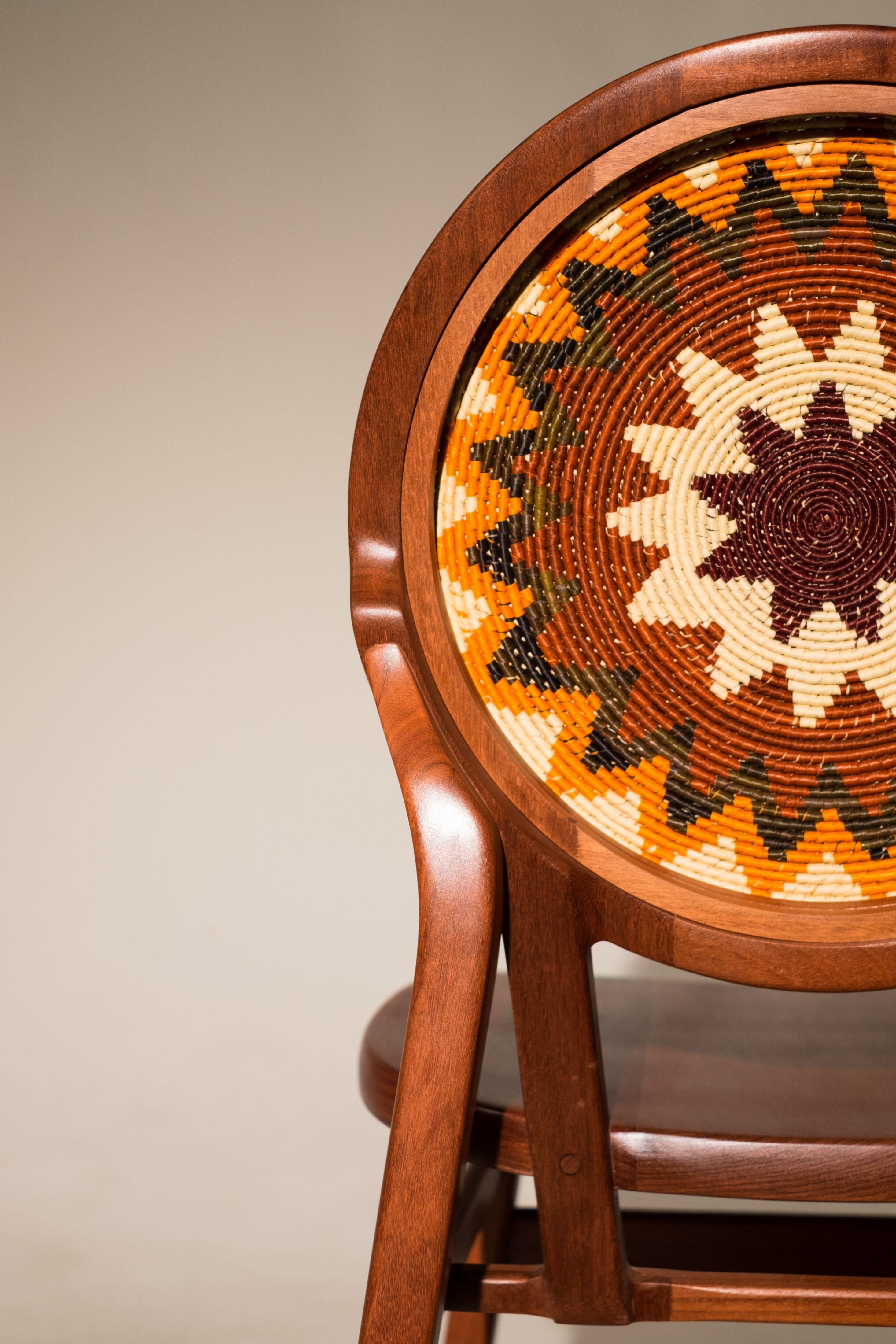 Hand-Crafted Cocar Chair, without headdress in Cabreúva wood - With artisans from Brazil
