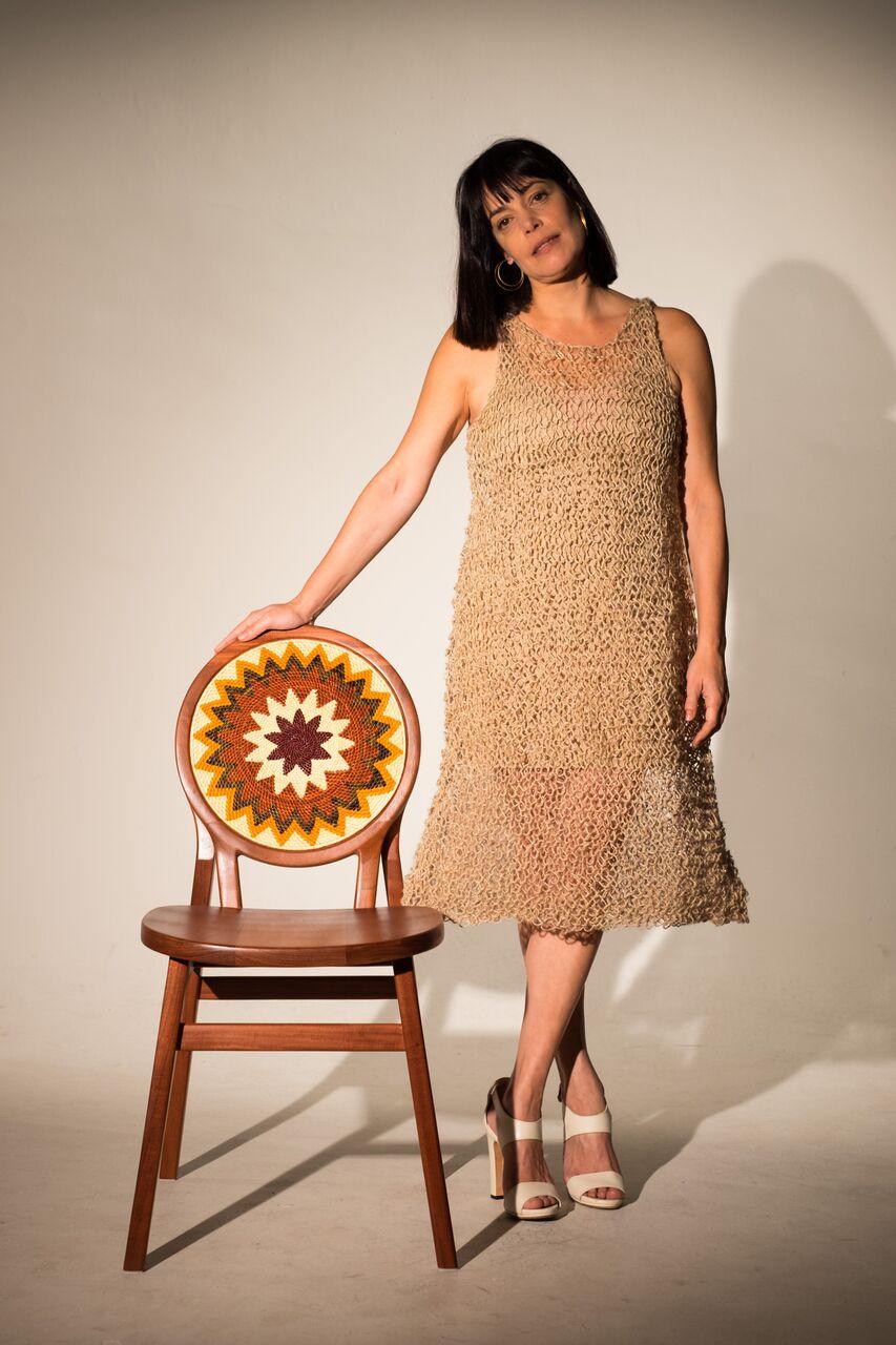 Contemporary Cocar Chair, without headdress in Cabreúva wood - With artisans from Brazil