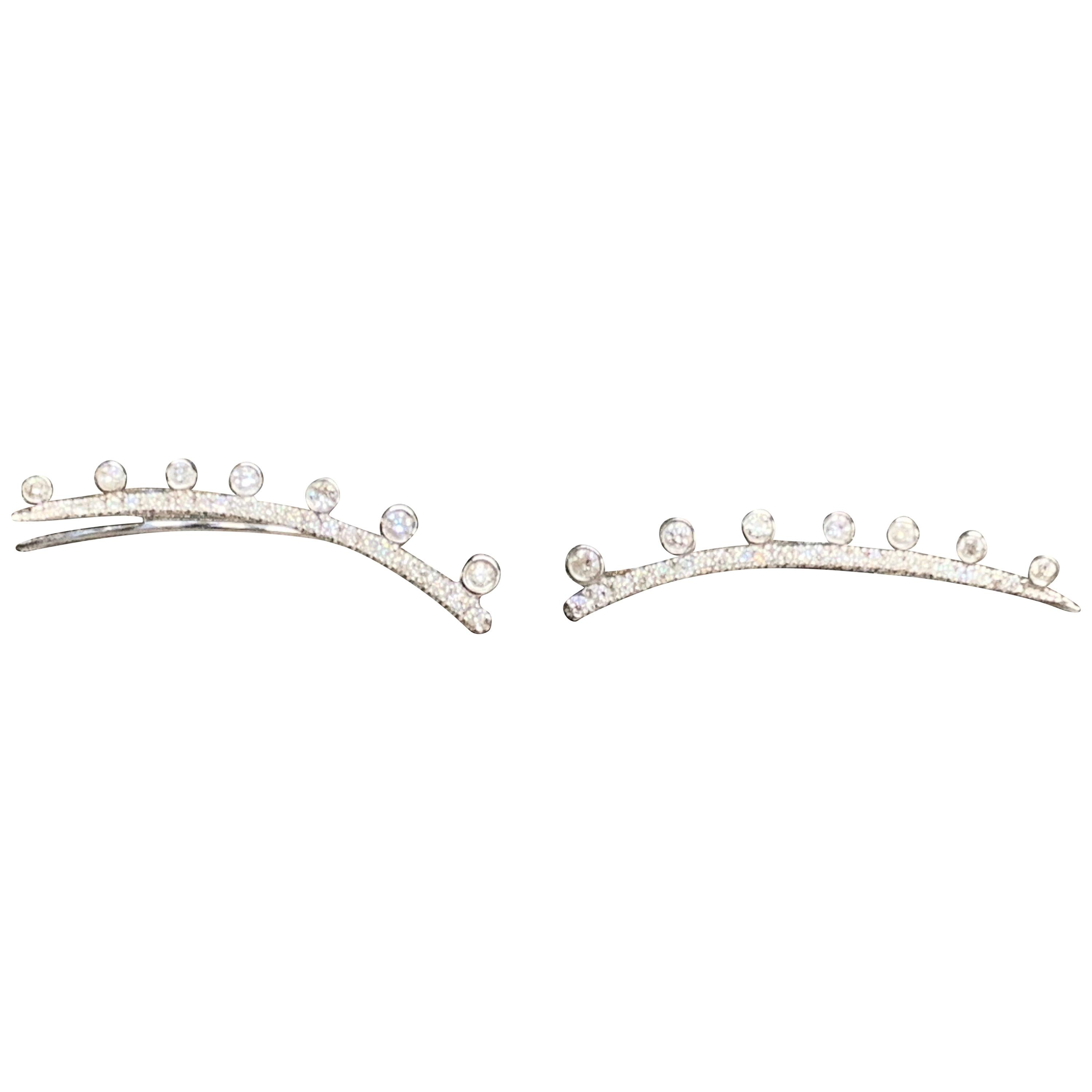 White Diamond, White Gold Earrings For Sale