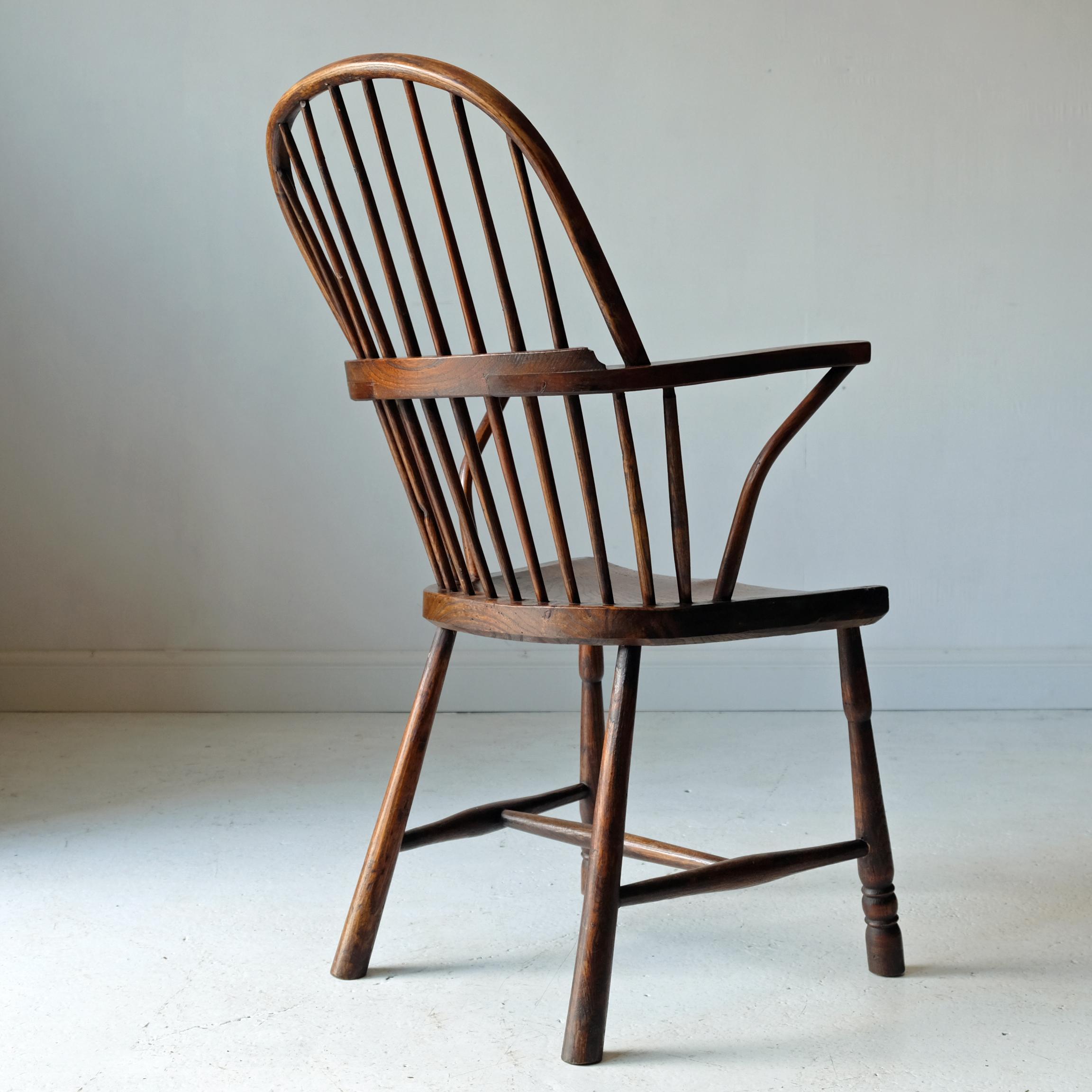 Simple English Country Windsor Chair, Rustic, 19th Century, Elm, Ash 1