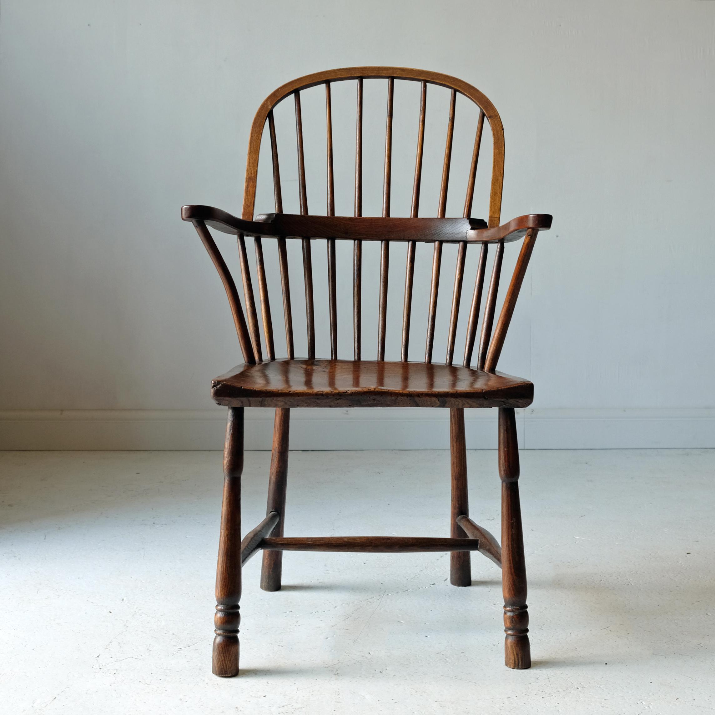 Simple English Country Windsor Chair, Rustic, 19th Century, Elm, Ash 2