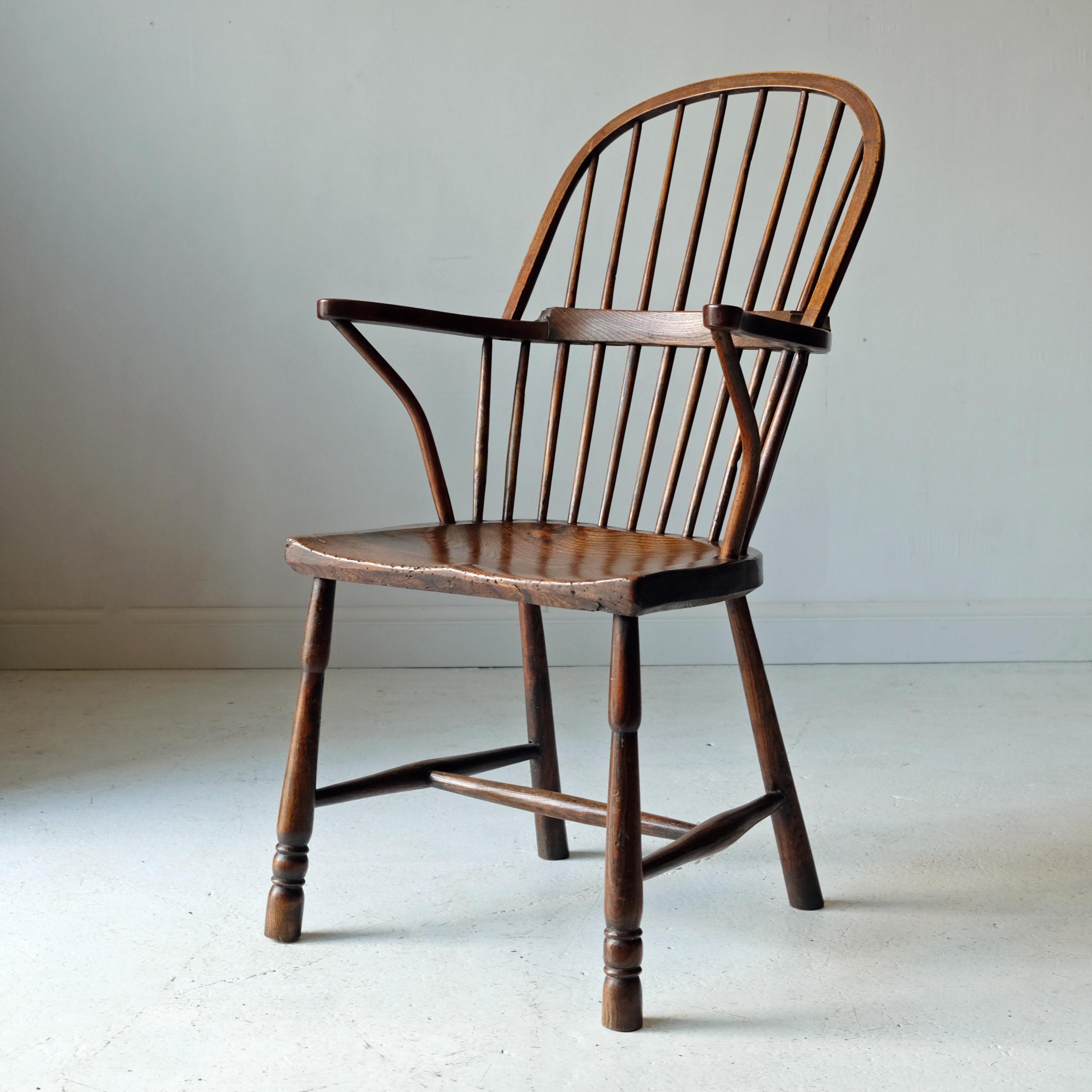 Simple English Country Windsor Chair, Rustic, 19th Century, Elm, Ash 3