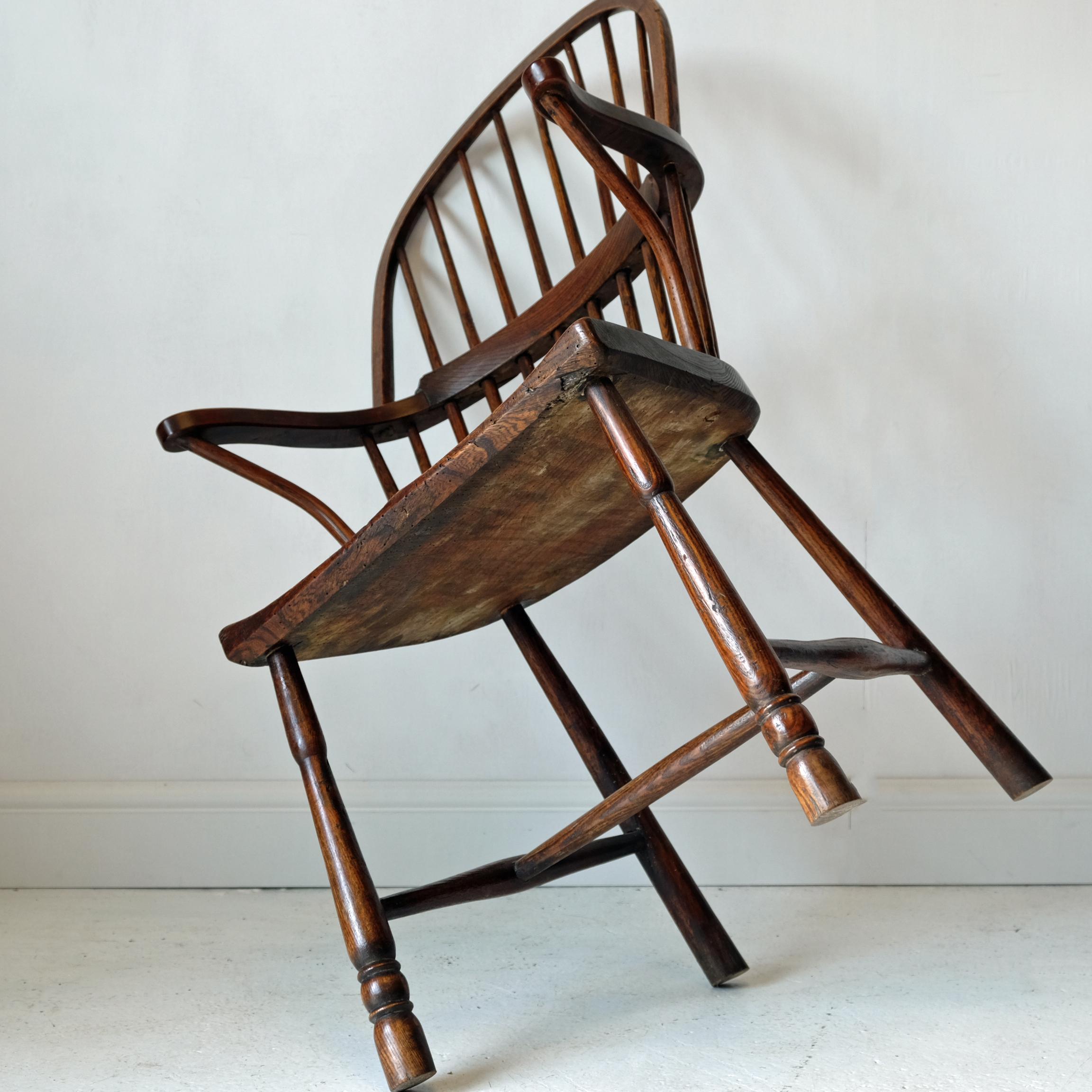 Simple English Country Windsor Chair, Rustic, 19th Century, Elm, Ash 4