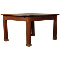 Simple Form Oak Library Table