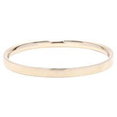 Simple Gold Bangle Bracelet, 14K Yellow Gold, Square Gold